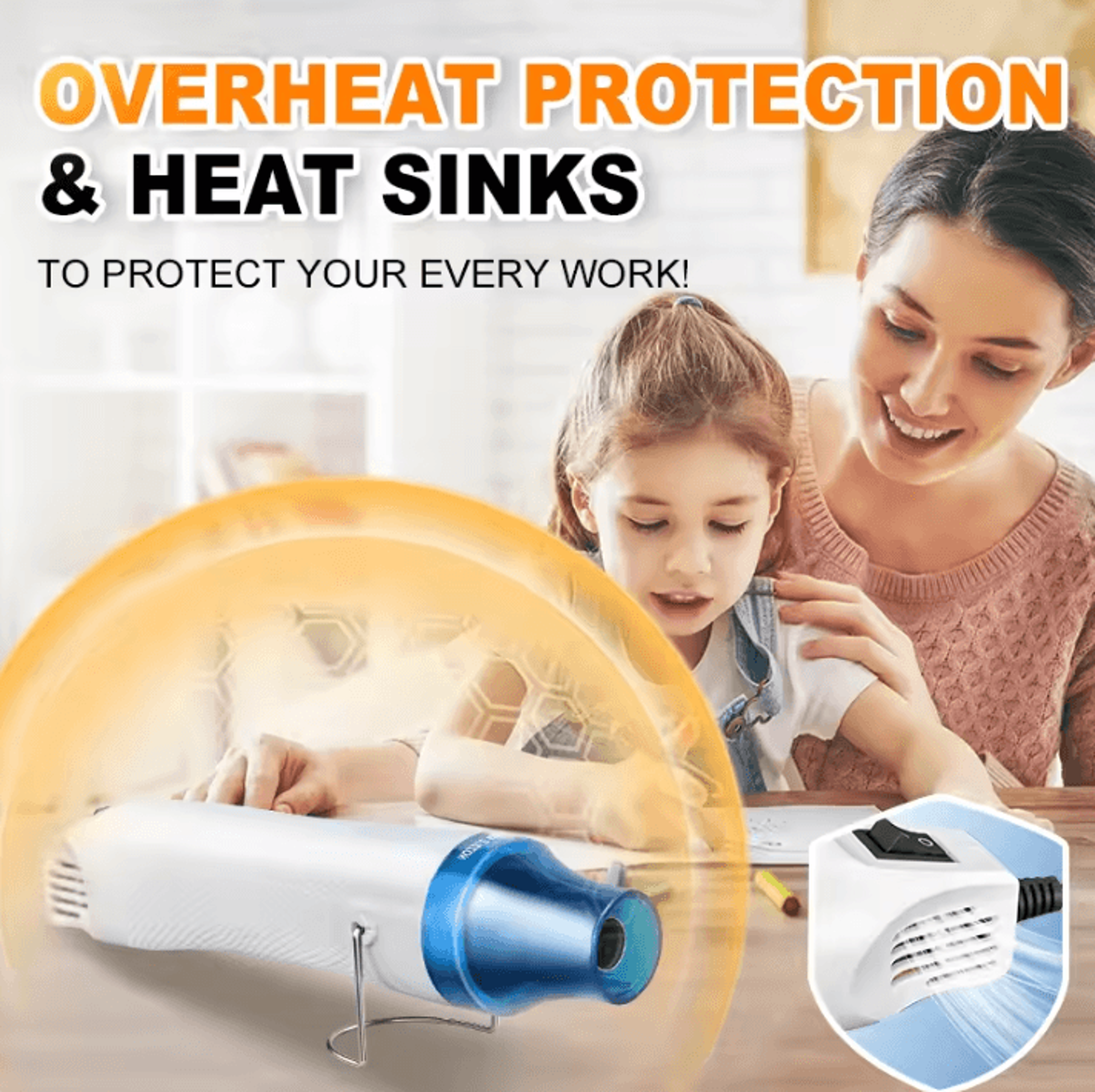 Portable 300W Mini Heat Gun  Handheld Hot Air Tool For DIY Crafts  Repairs 1