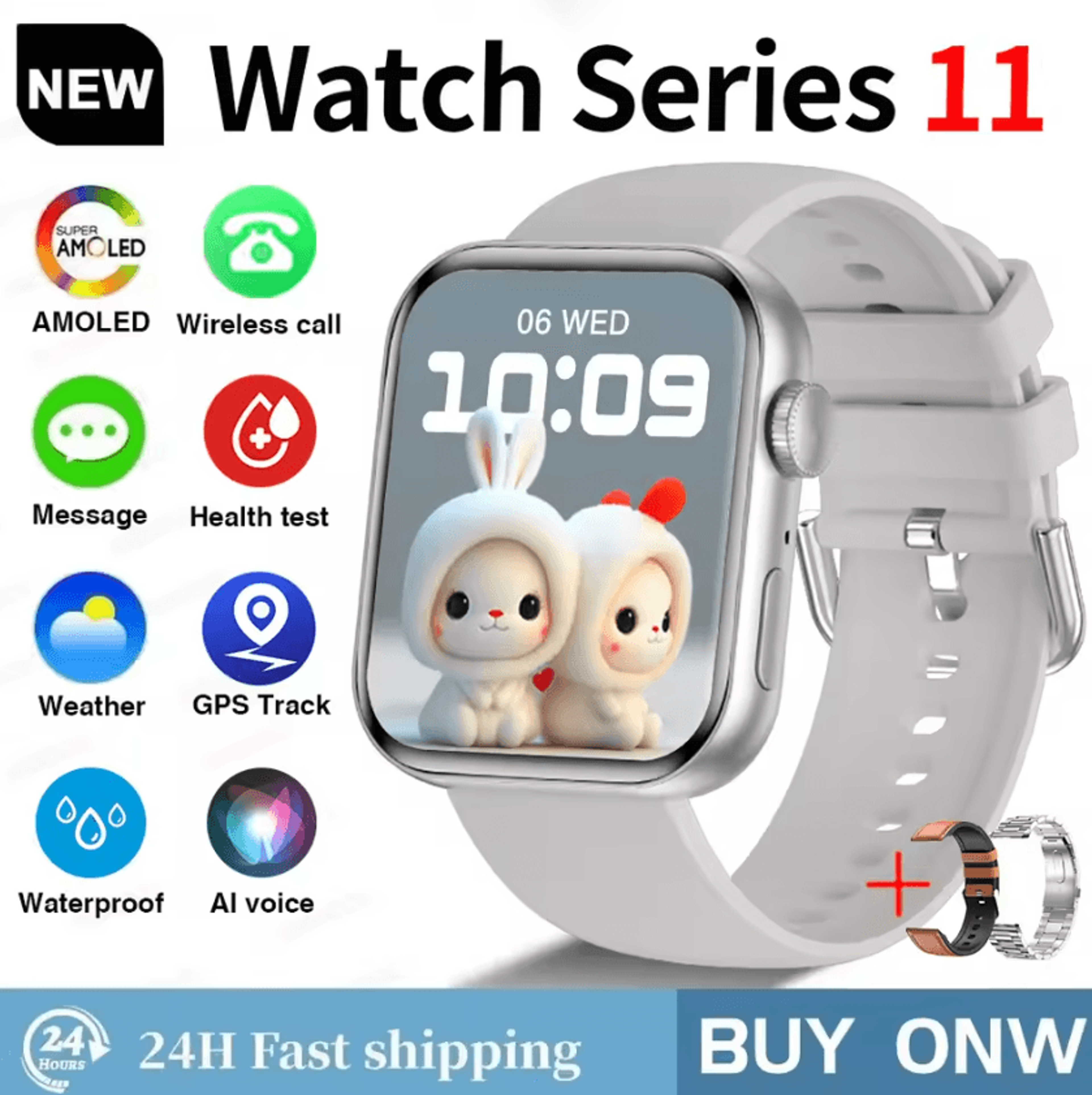 S11 AMOLED GPS Smartwatch With Bluetooth Call Waterproof  Sports Tracking 11