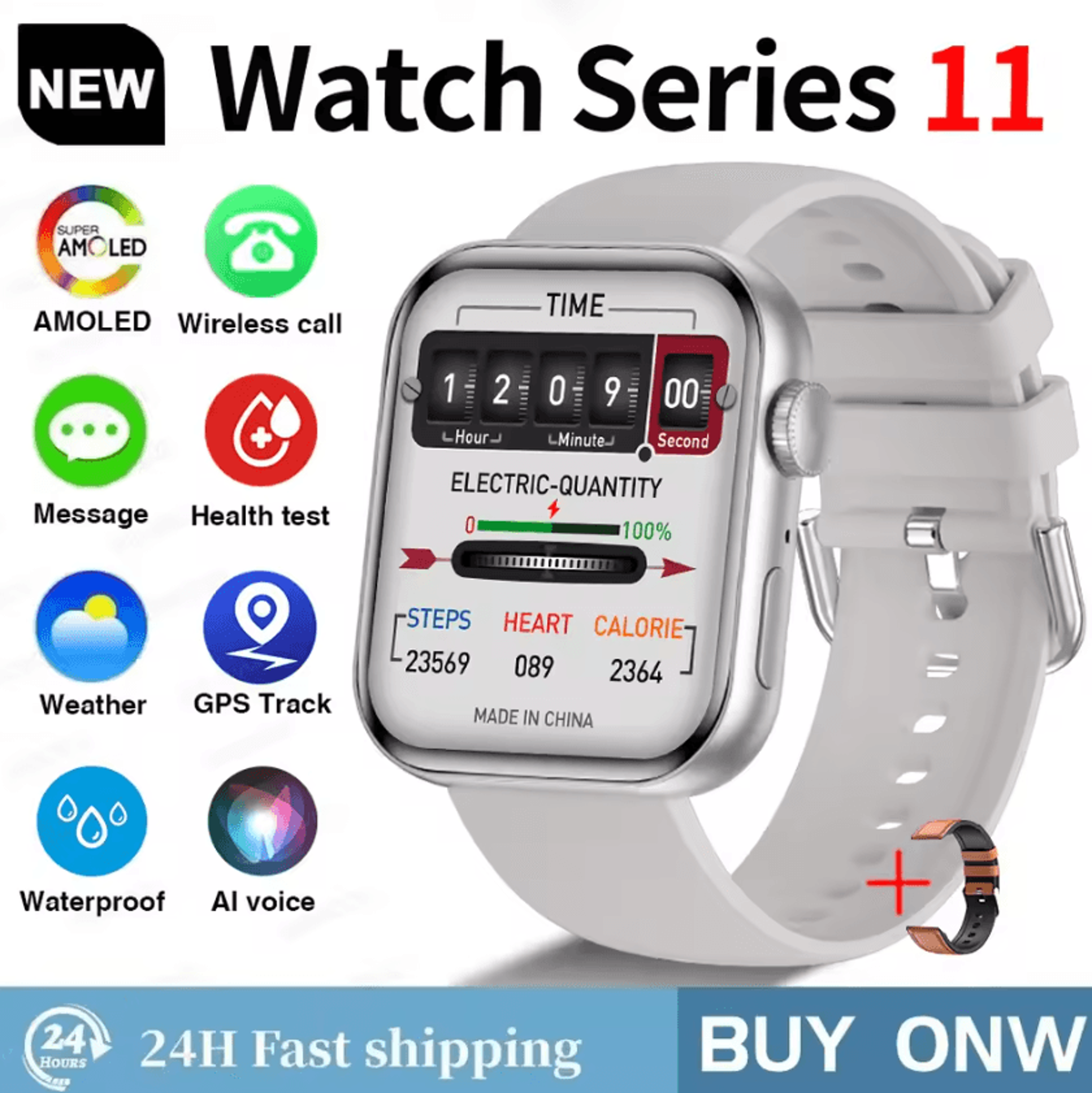 S11 AMOLED GPS Smartwatch With Bluetooth Call Waterproof  Sports Tracking 5