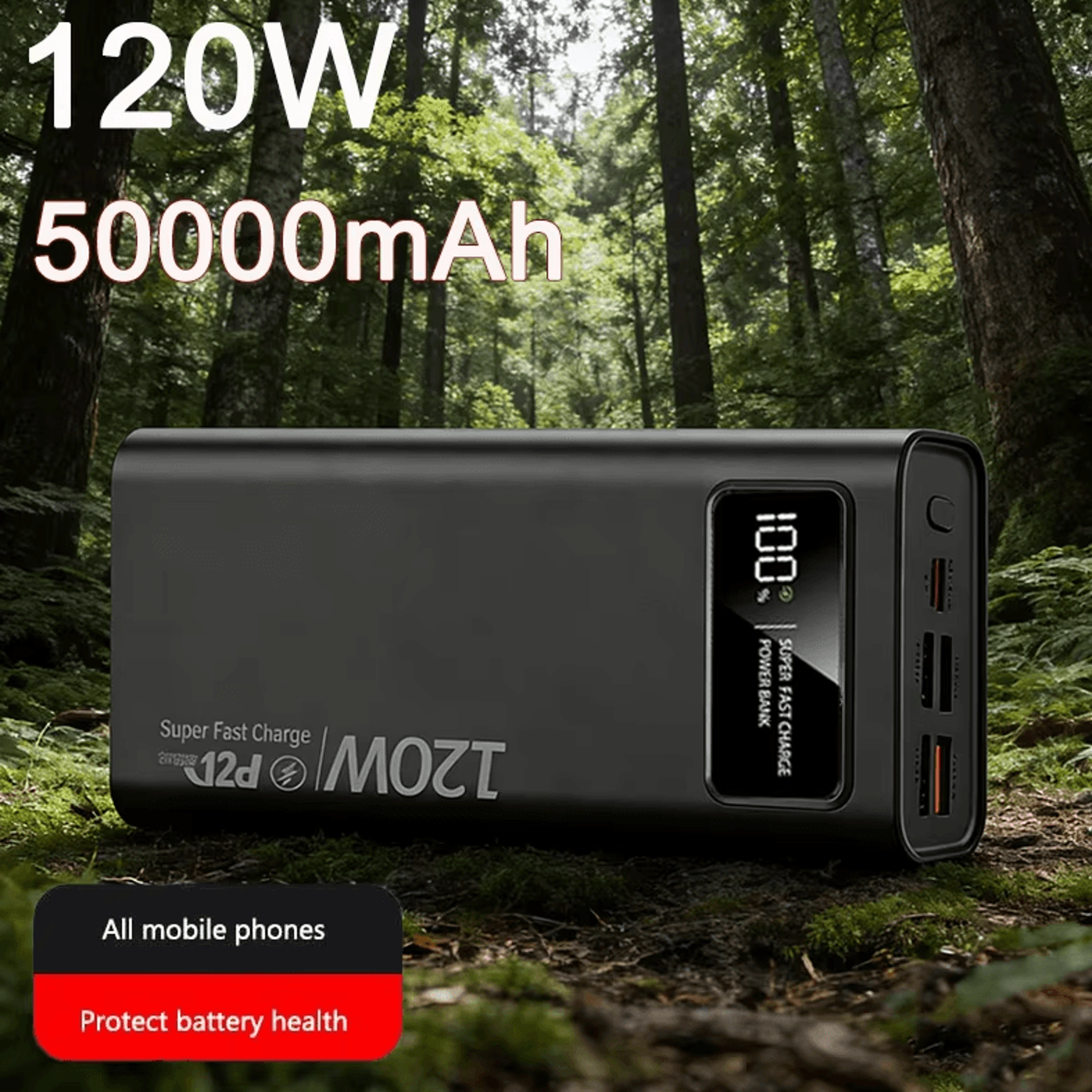 powermax ultra 50000mah 120w fast charging power bank with digital display