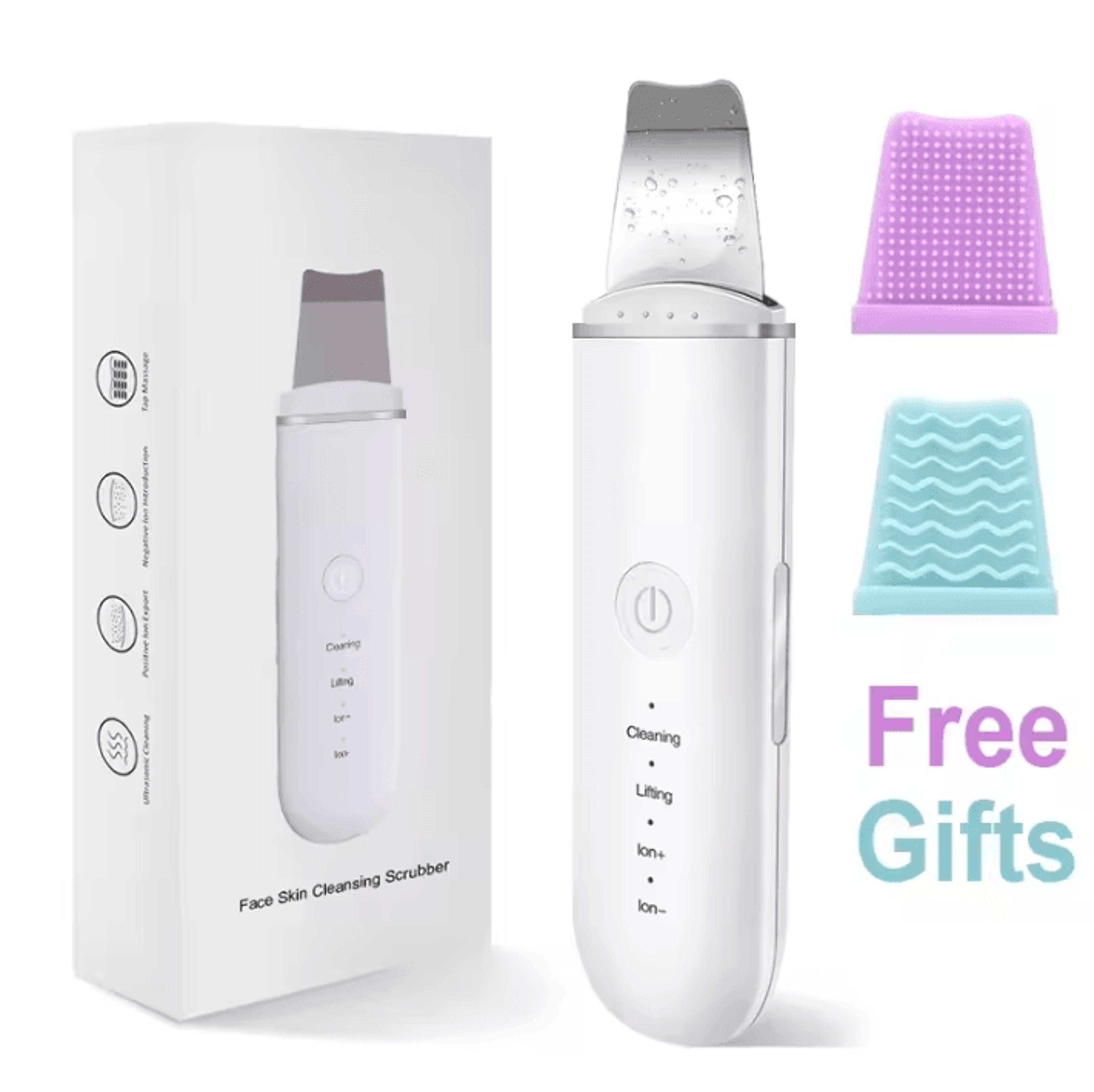 ultrasonic skin scrubber face spatula – deep cleansing blackhead remover tool