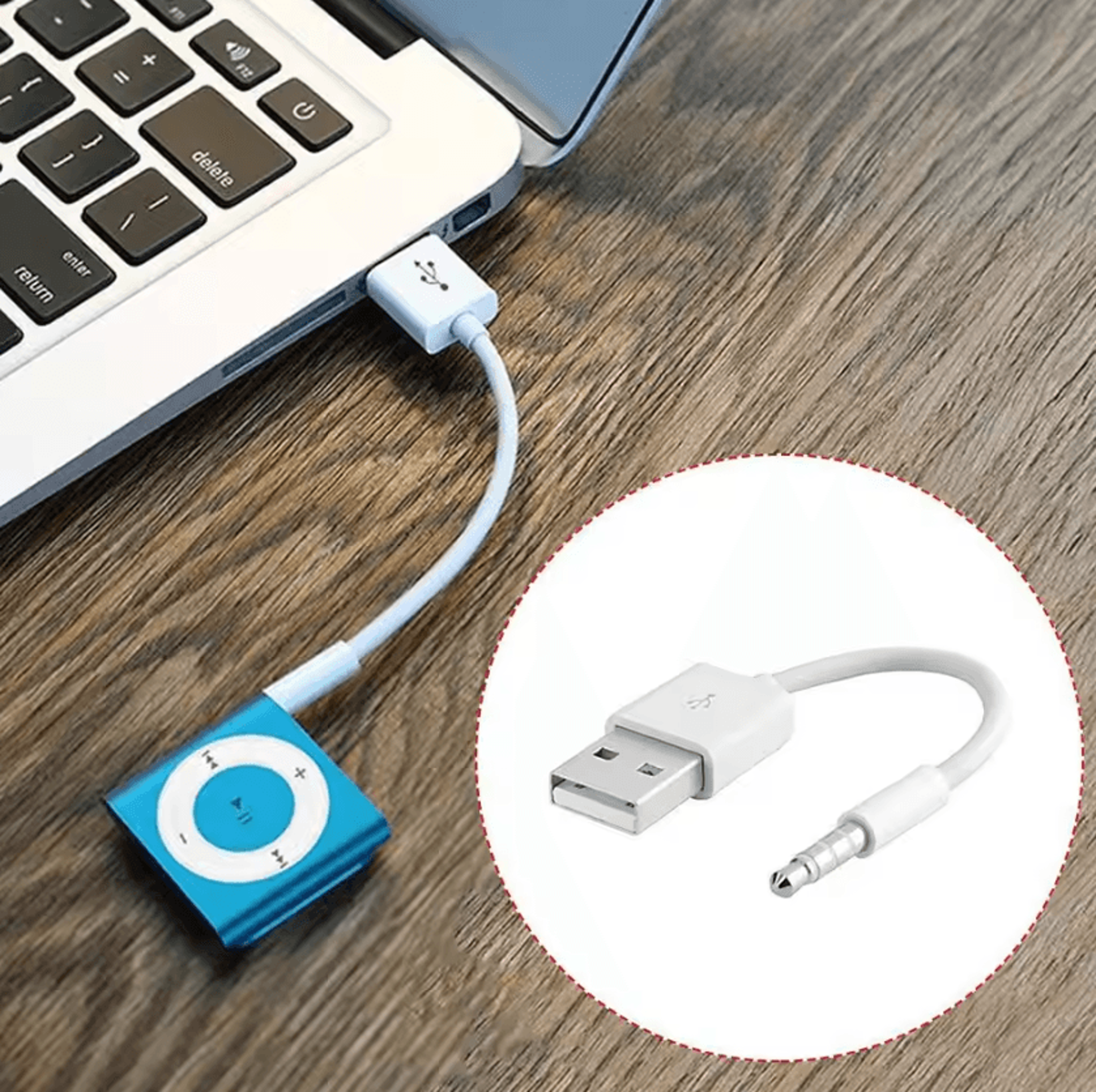 SyncLink USB 35mm Charger Cable For IPod Shuffle 3rd4th Gen  Data  Audio Sync Cord 2