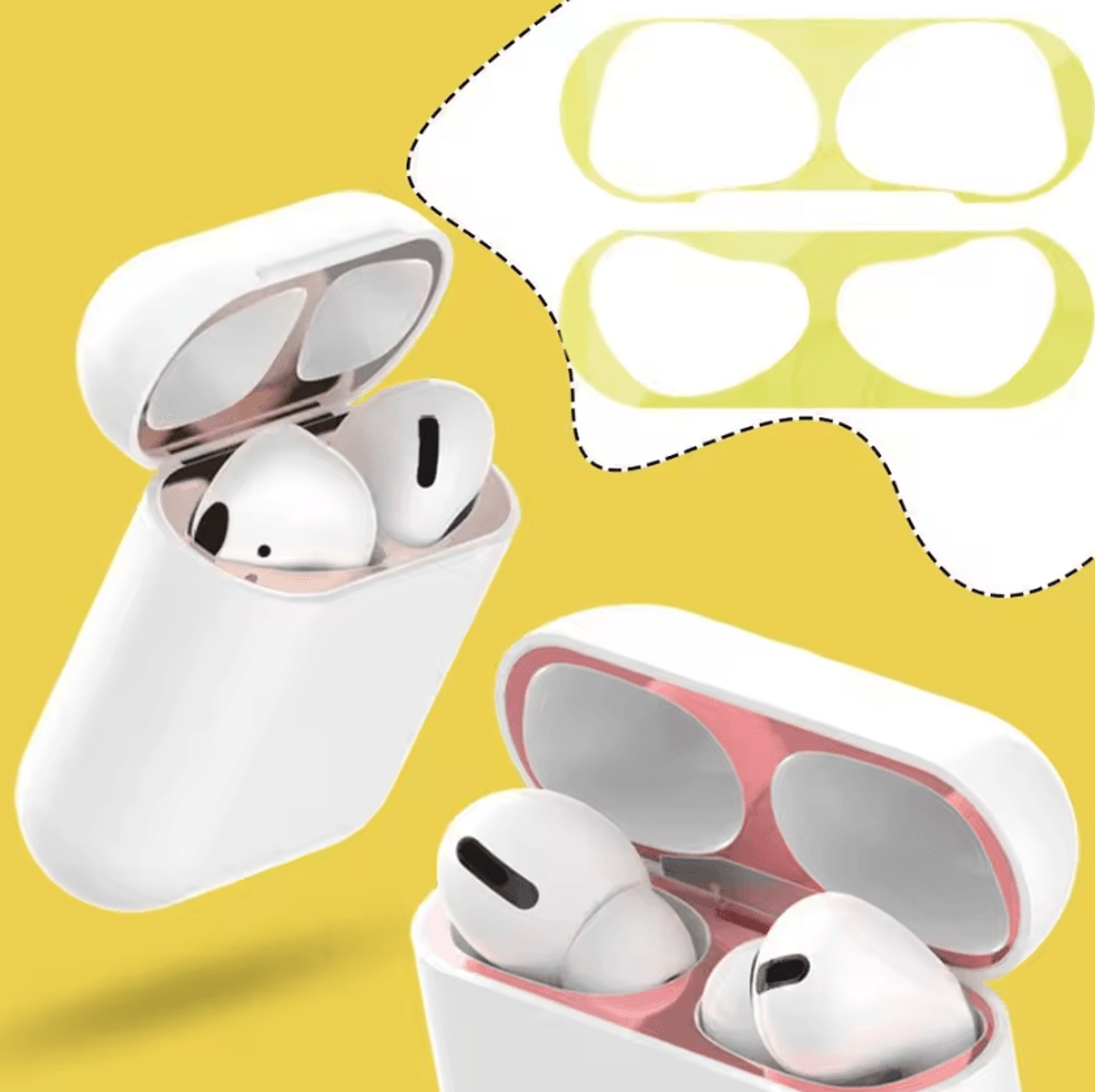 precision metal dust-proof stickers for airpods 4 – anti-dust charging port protection kit