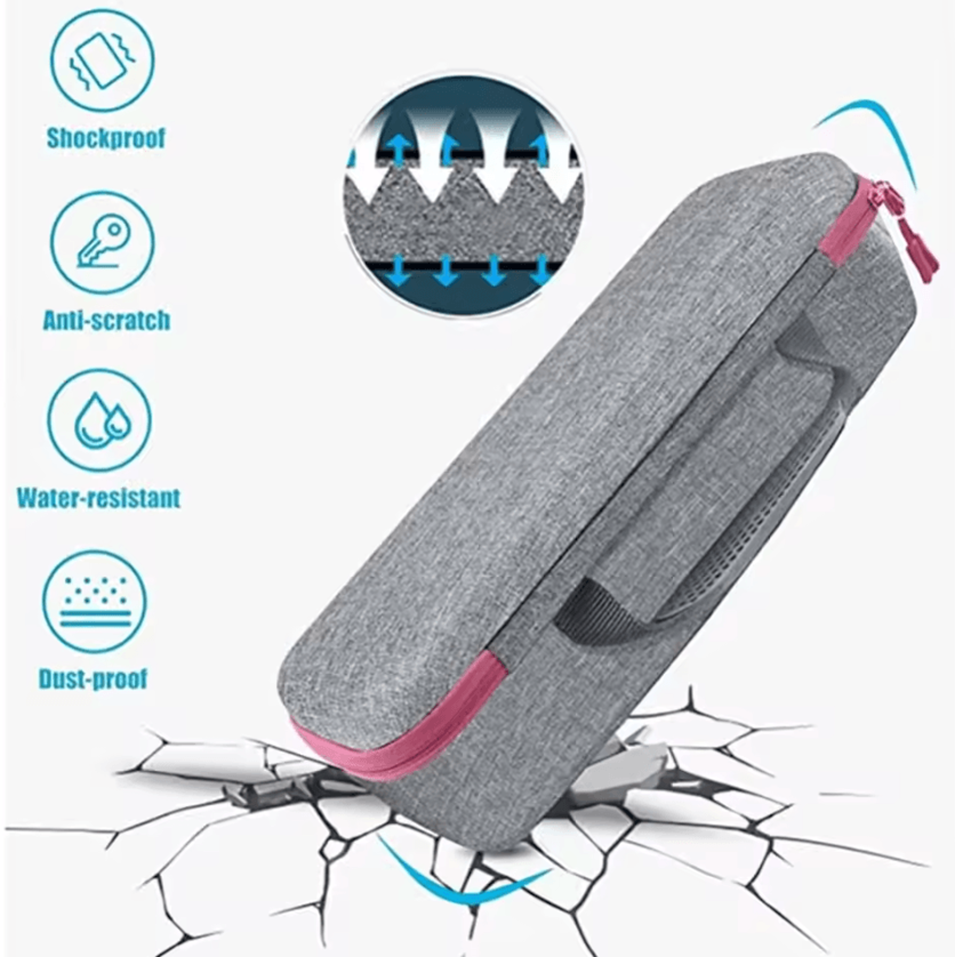 Lightweight Hard Shell Travel Case For Hair Dryer Brush  Universal Hot Air Brush Organizer 1