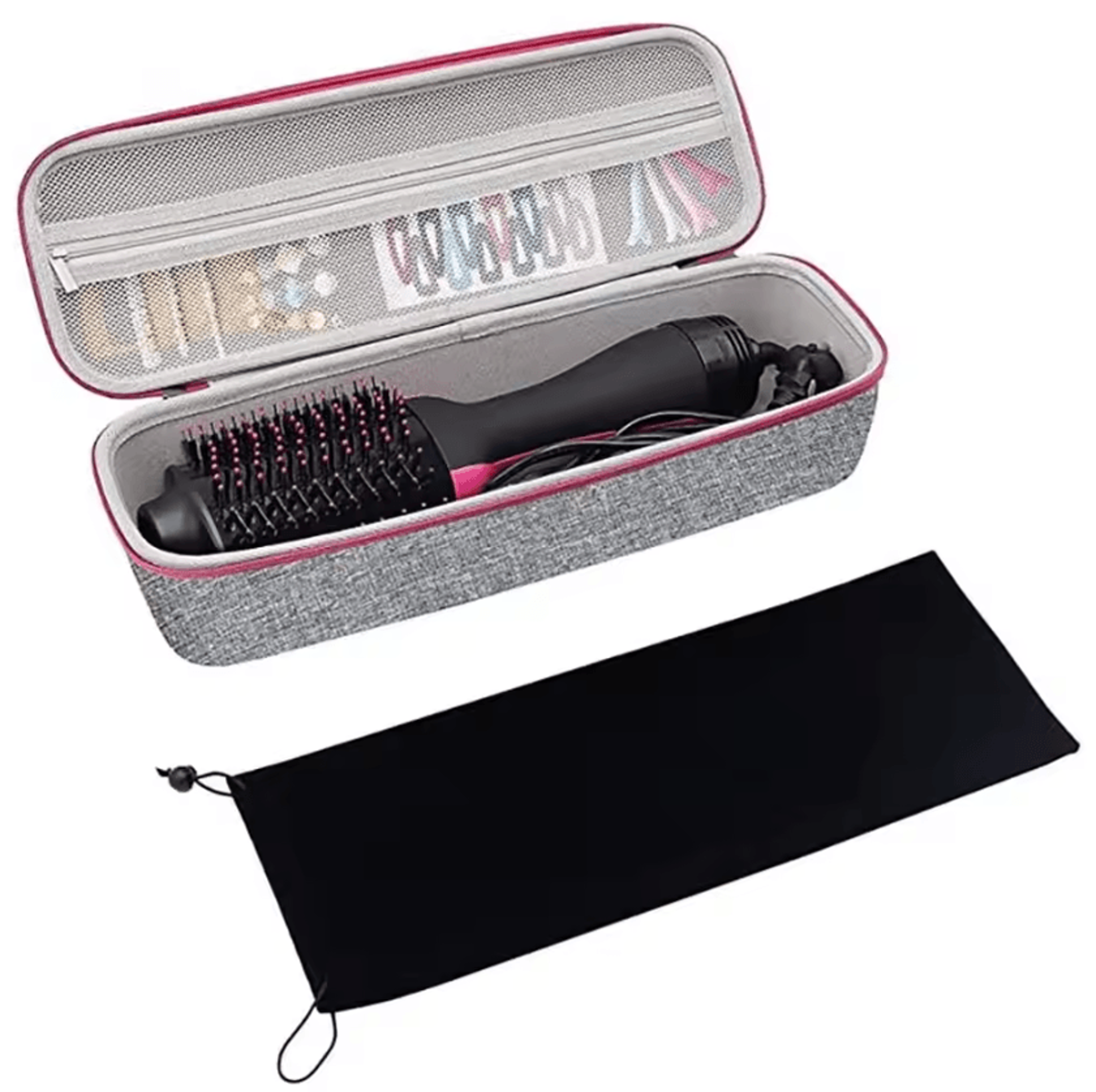 Lightweight Hard Shell Travel Case For Hair Dryer Brush  Universal Hot Air Brush Organizer 3