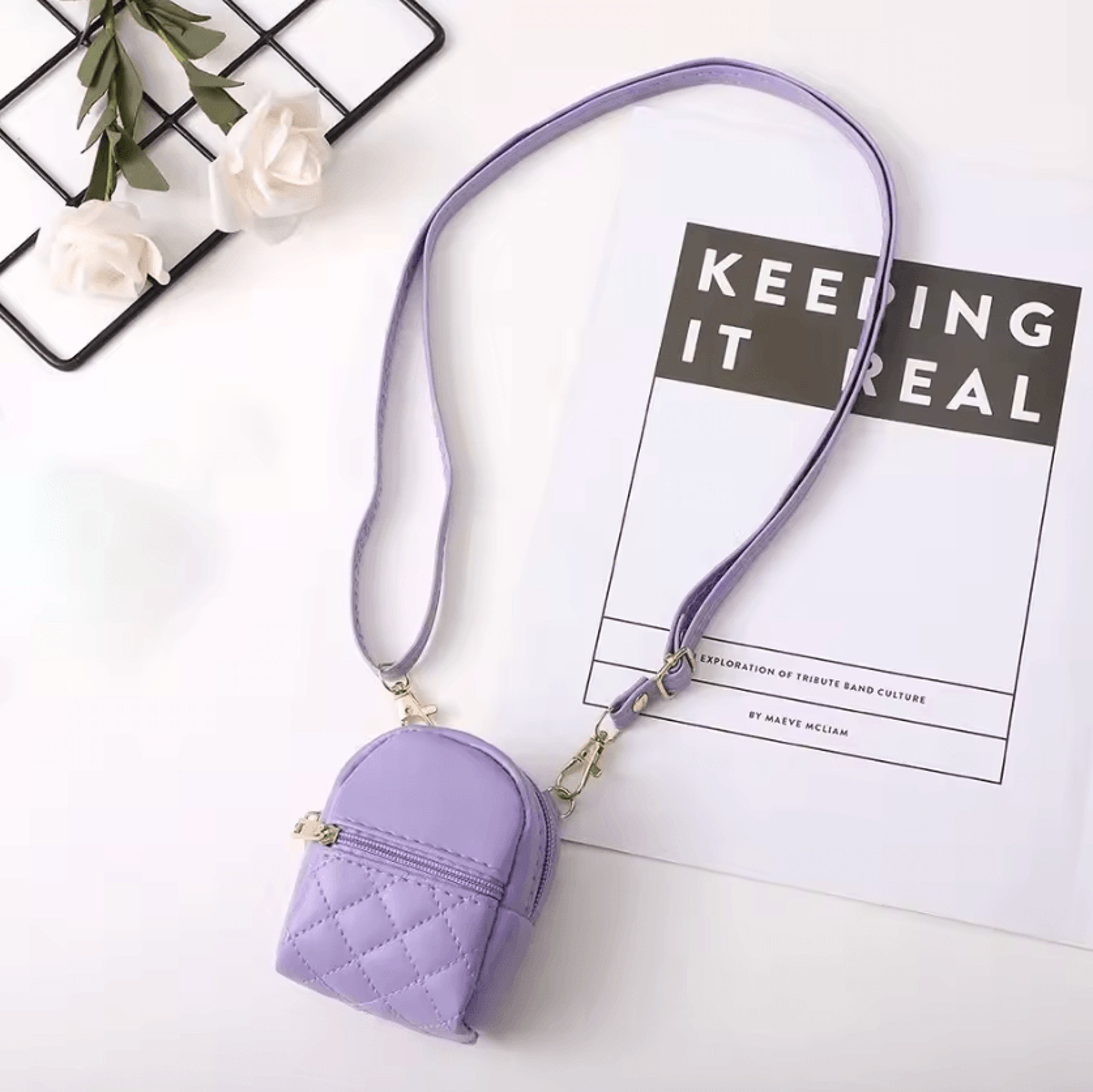Mini PU Leather Crossbody Coin Purse  Lightweight Makeup  Everyday Essentials Bag 7