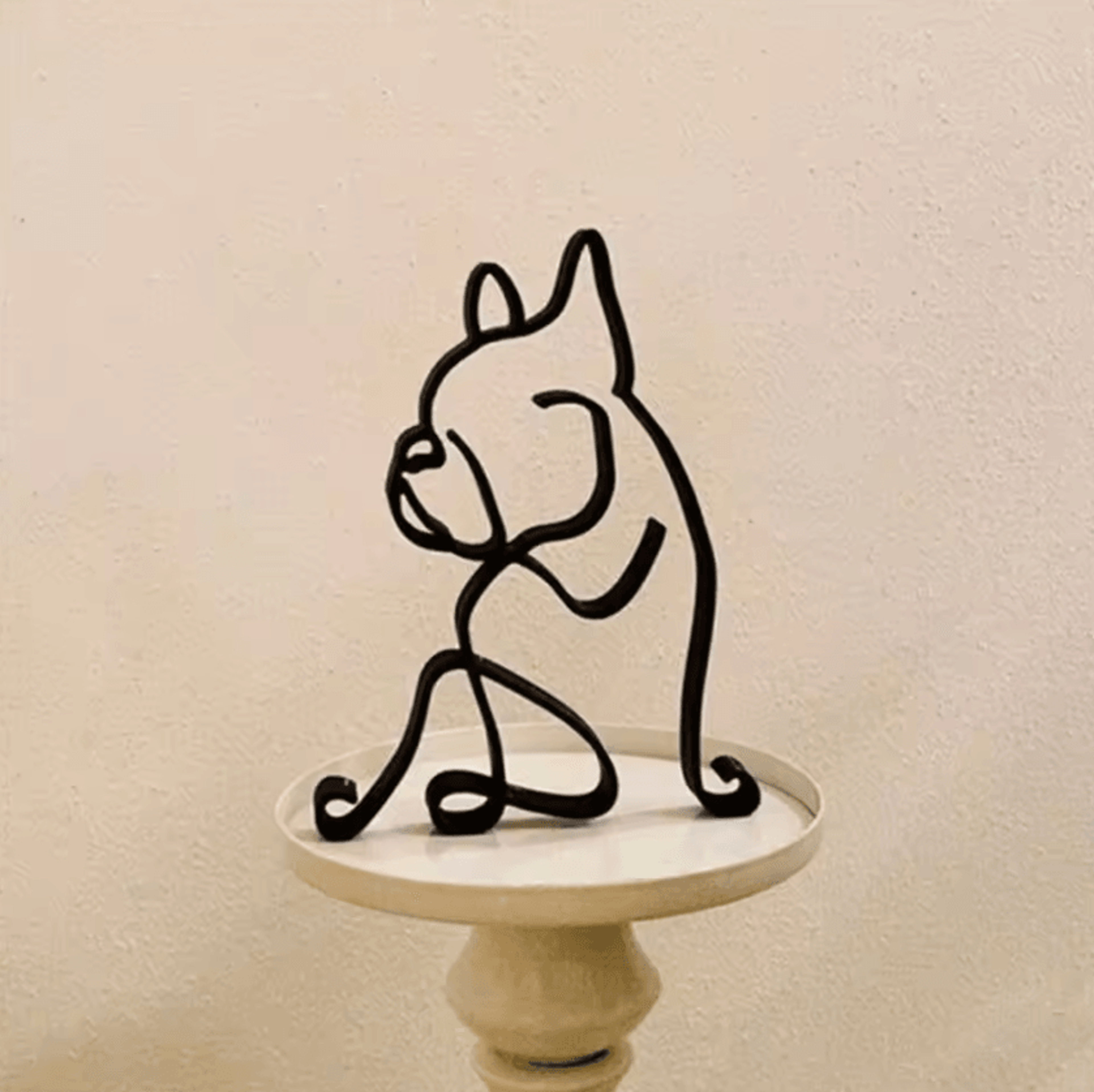 ArtPaw Wrought Iron Dog Figurine  Modern Abstract Metal Dog Sculpture Decor 4