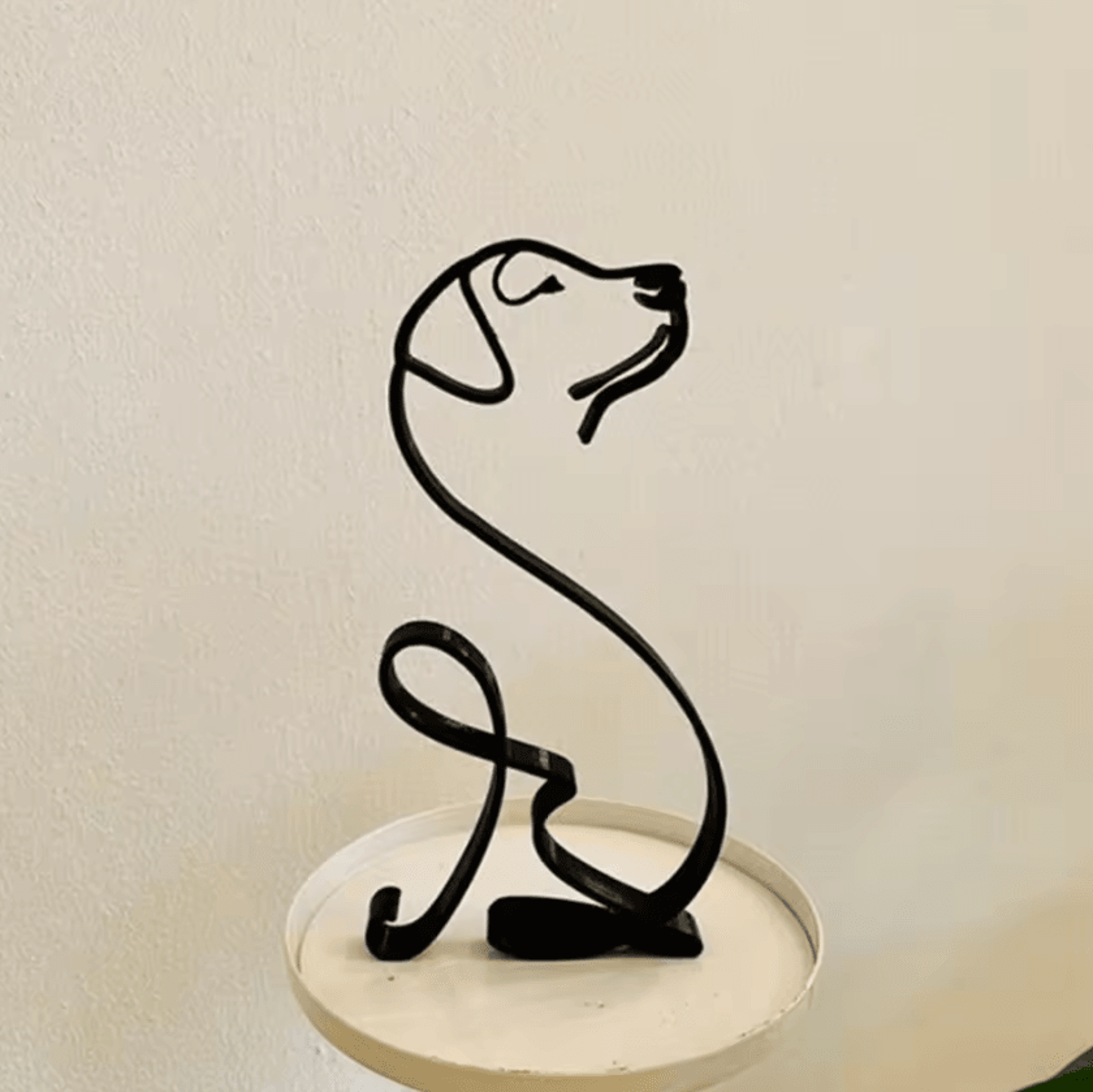 ArtPaw Wrought Iron Dog Figurine  Modern Abstract Metal Dog Sculpture Decor 5