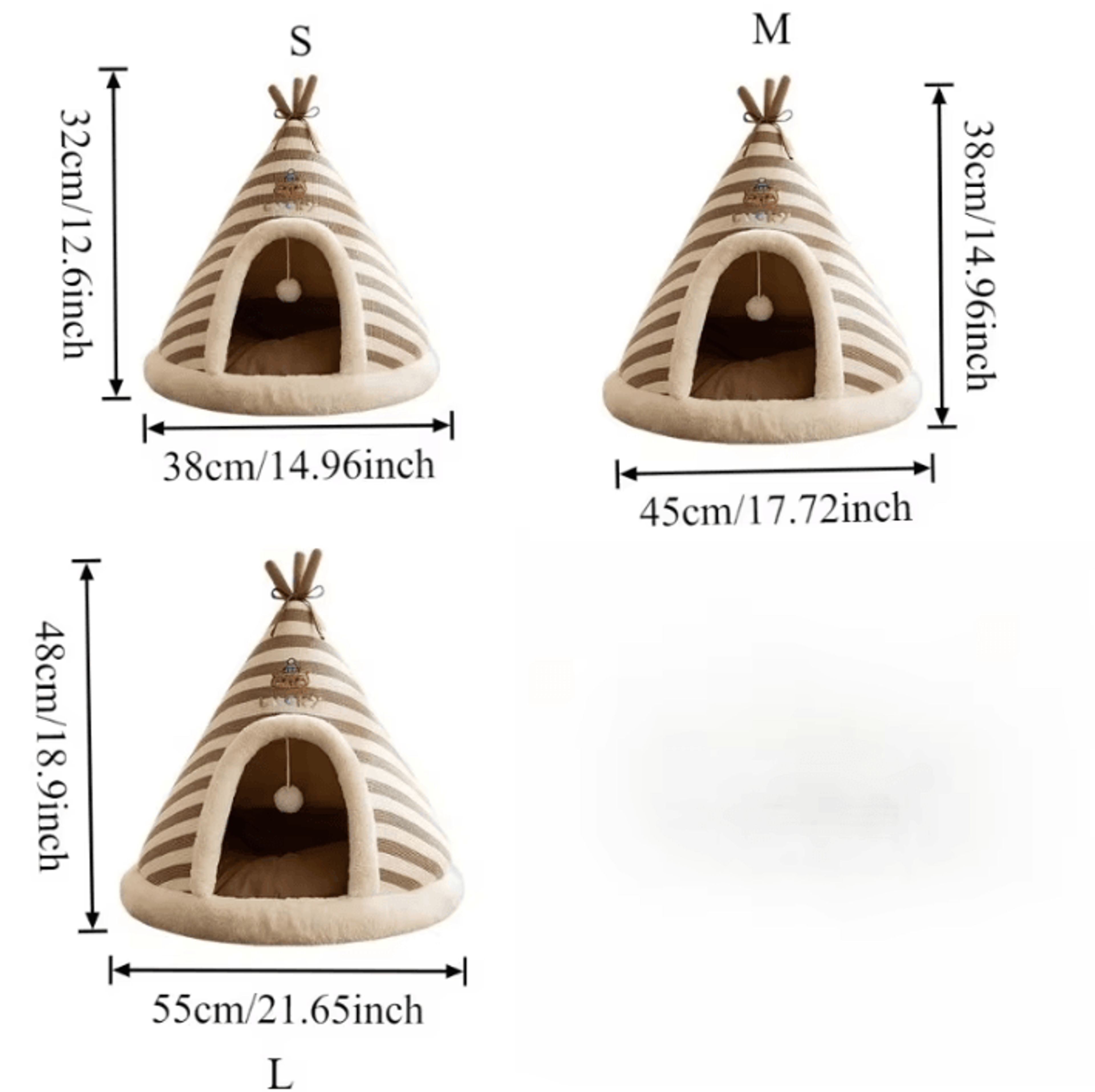 SelfWarming Plush Cat Tent Bed With Removable Washable Cover 4