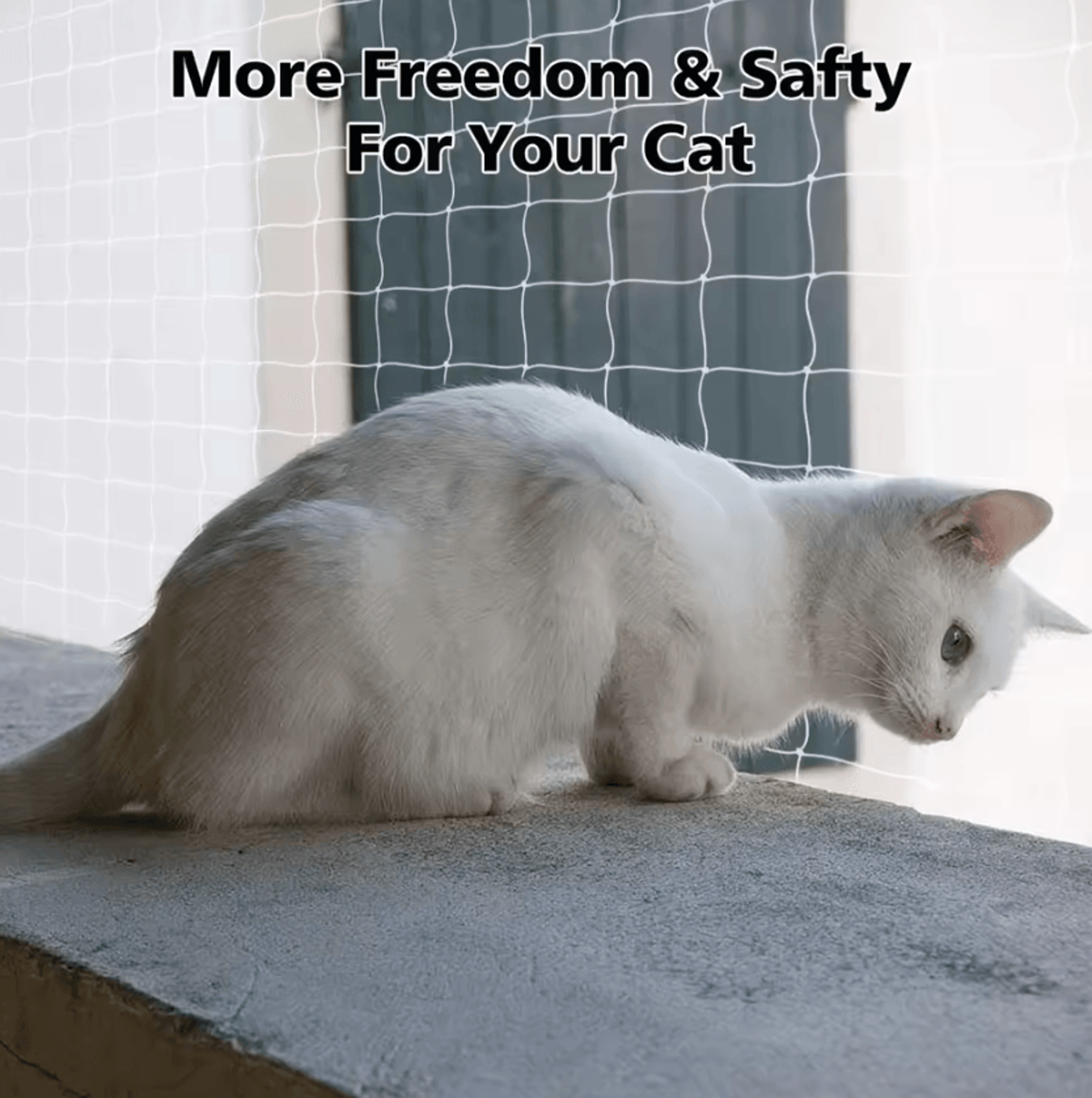 ClearGuard Cat Balcony Safety Net  Cat Safety Net For Balconies Stairs  Escape Prevention 1