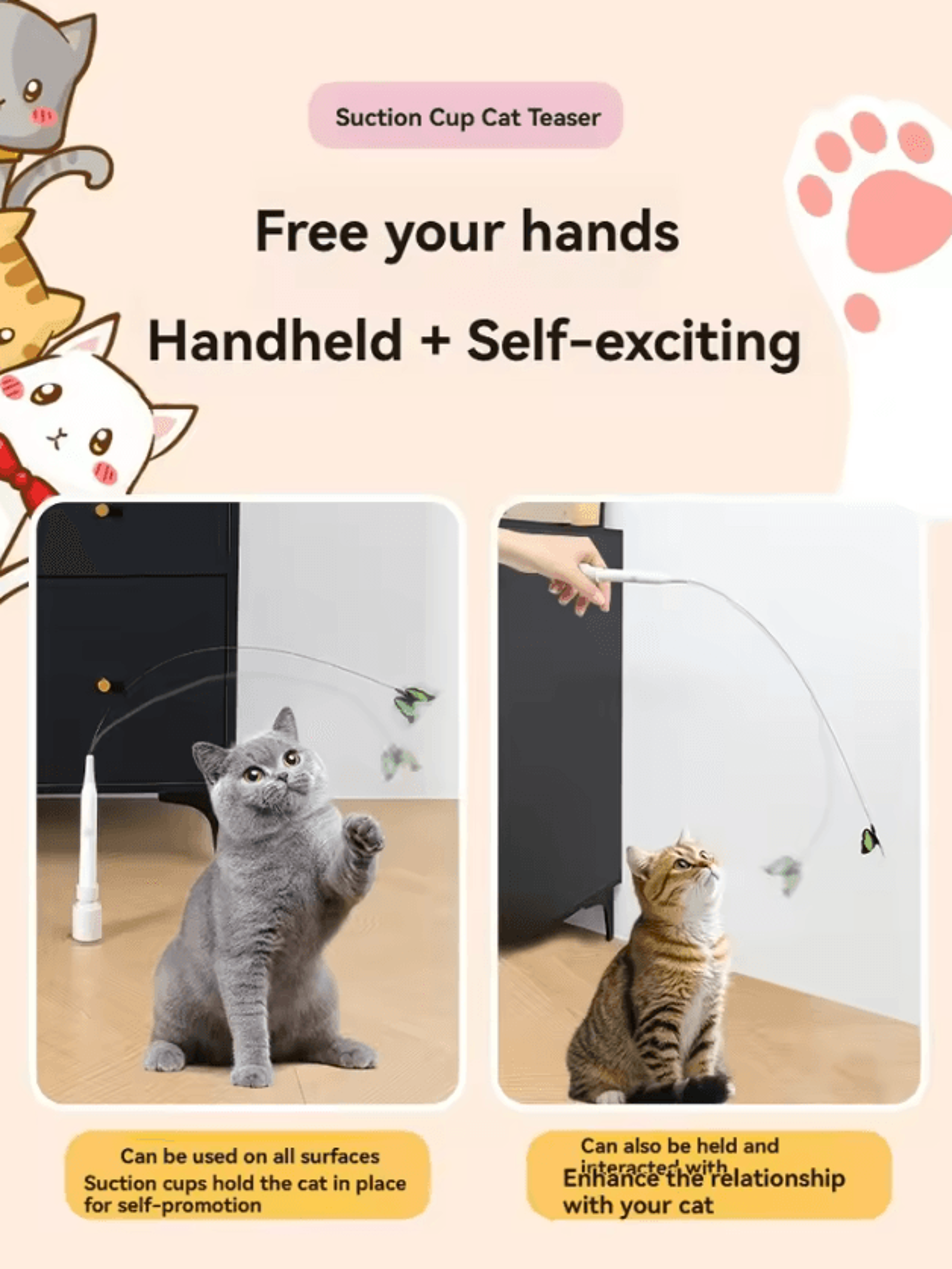 SpinChase Automatic Suction Cup Cat Teaser Toy 2