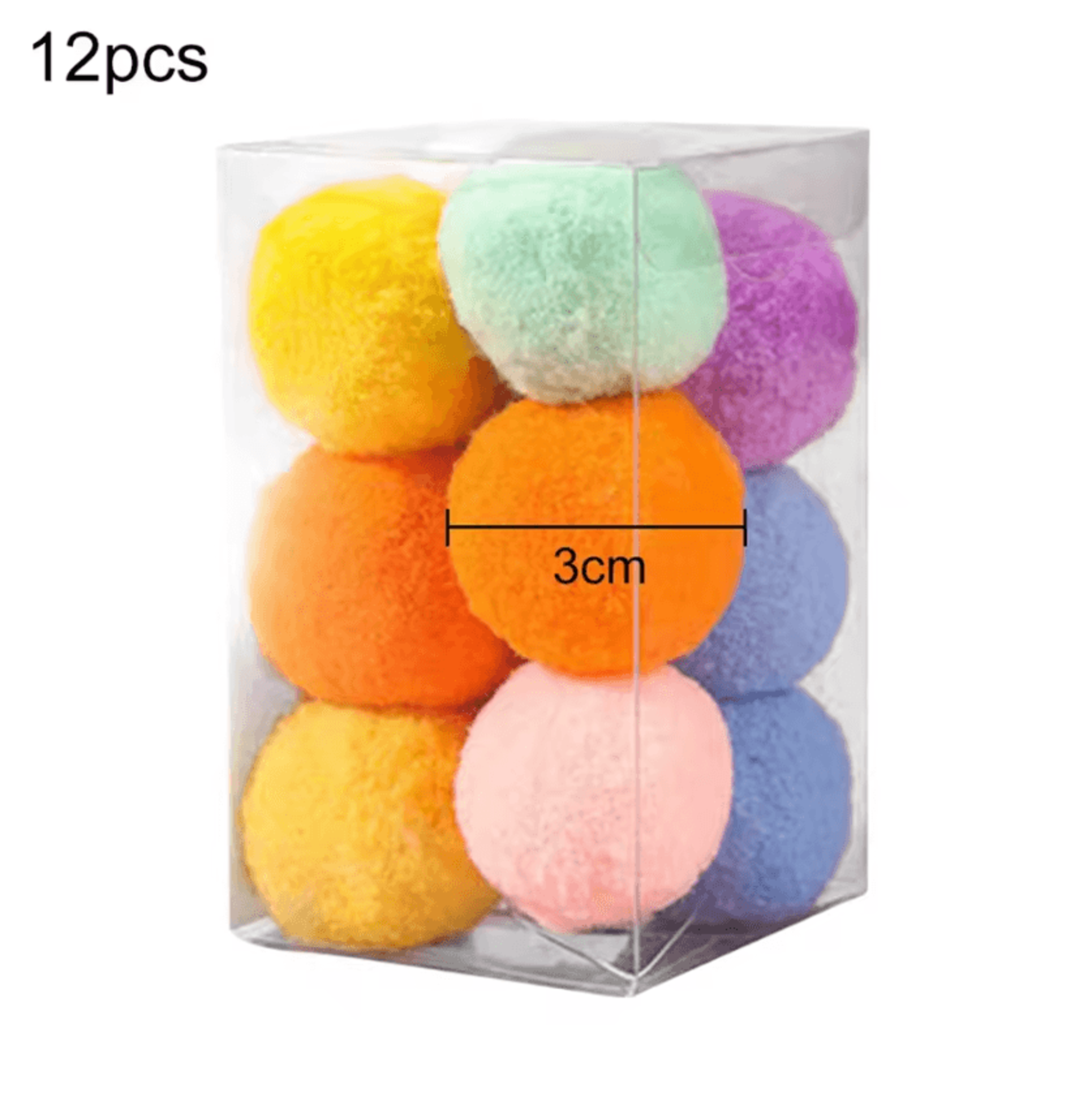 Soft PomPom Cat Toy Balls  Lightweight Interactive Play Balls For Cats  Kittens 3