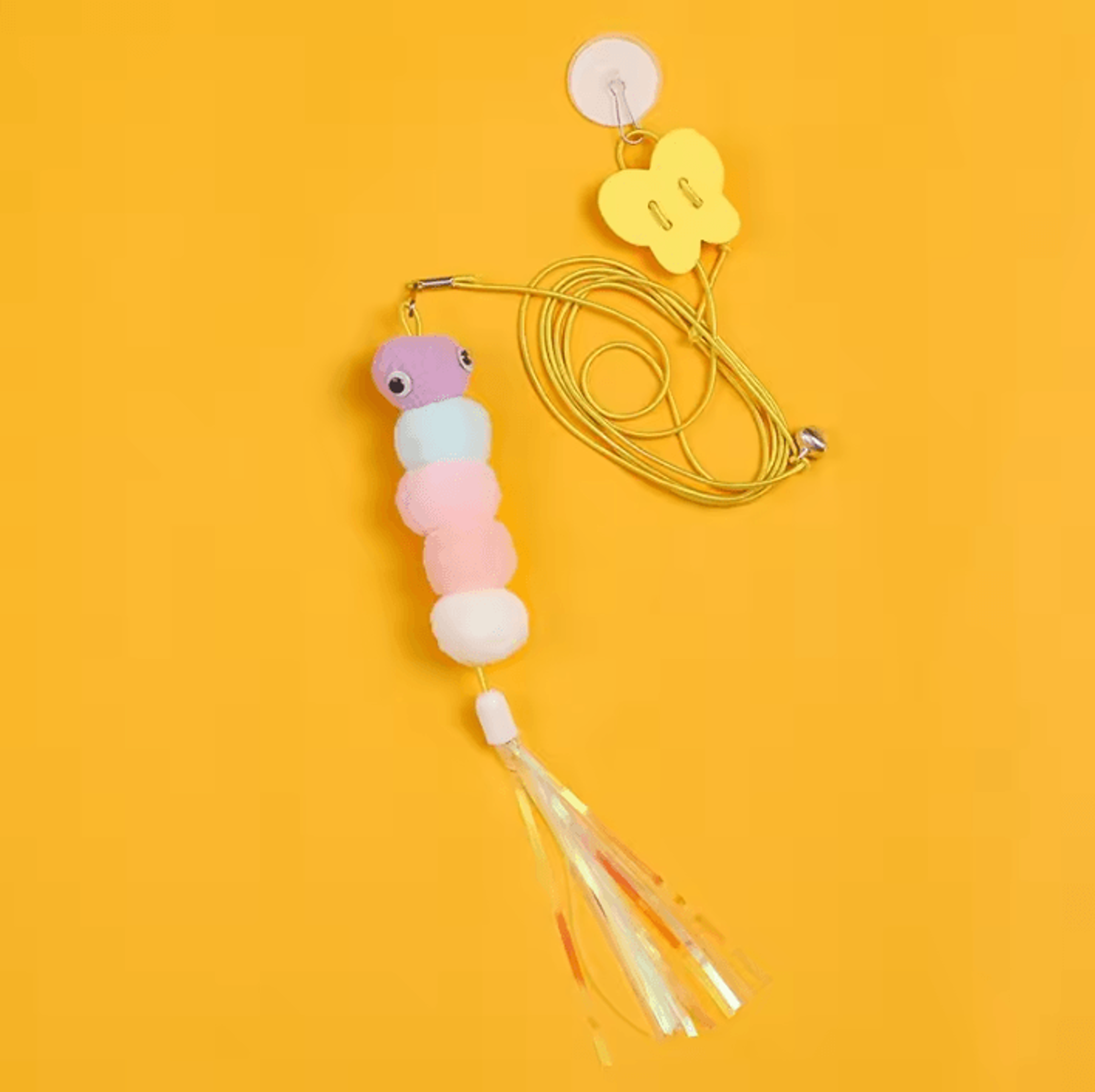 Feather Bell Elastic Cat Teaser Toy  Interactive Hanging Wand Toy For Cats  Kittens 4