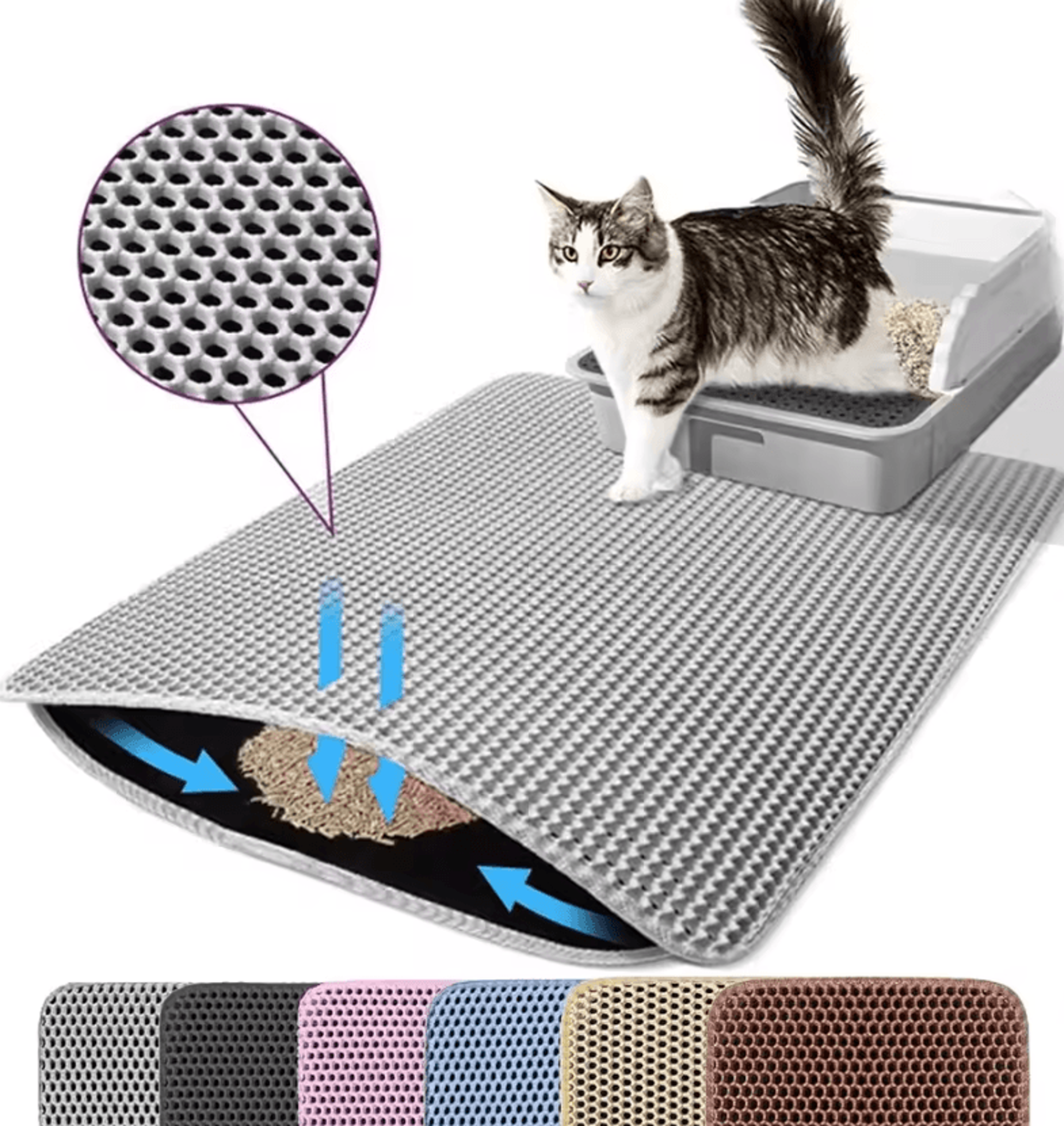 DoubleLayer Cat Litter Mat  Waterproof Litter Trapping Floor Protector 3
