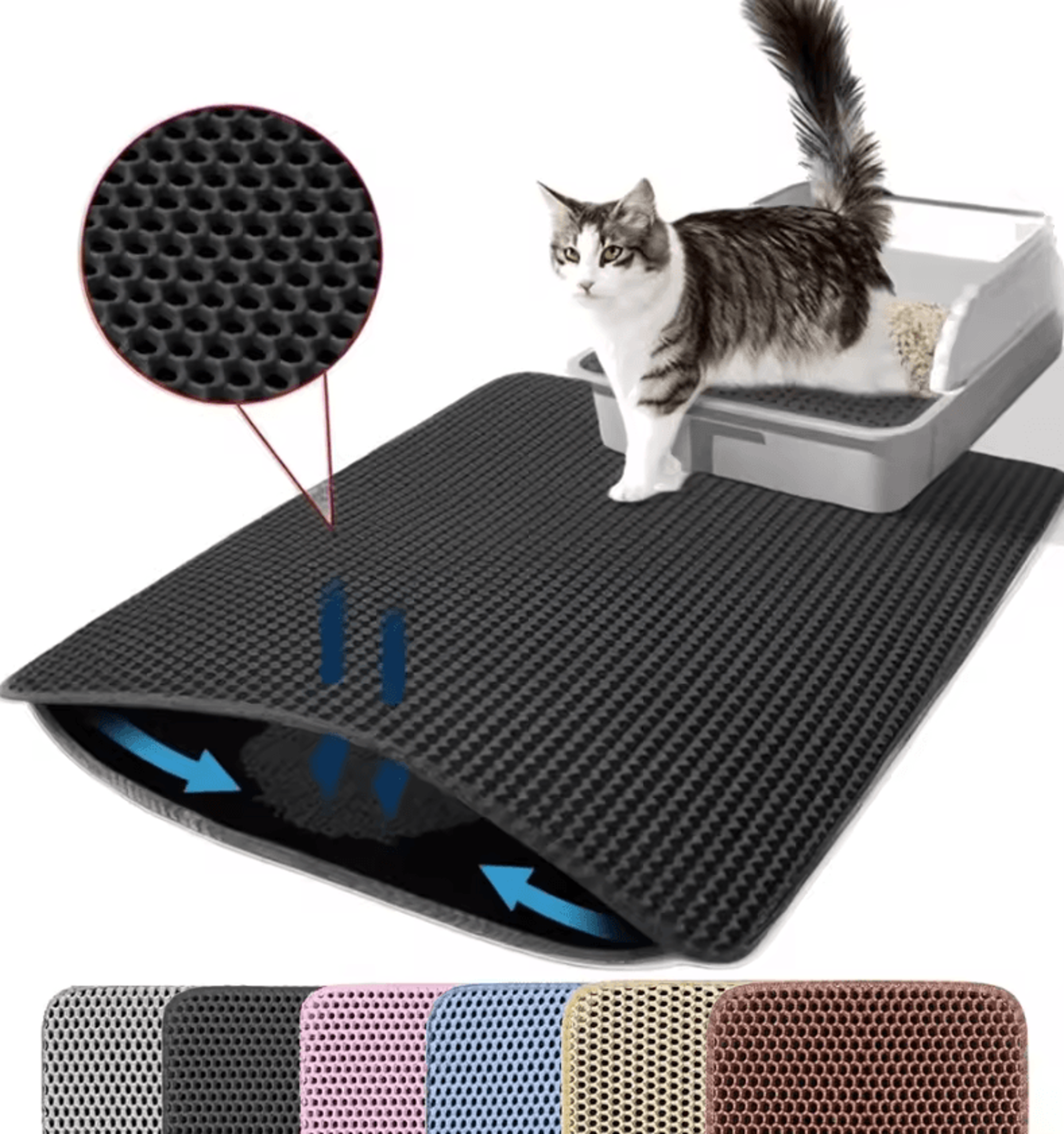 DoubleLayer Cat Litter Mat  Waterproof Litter Trapping Floor Protector 4