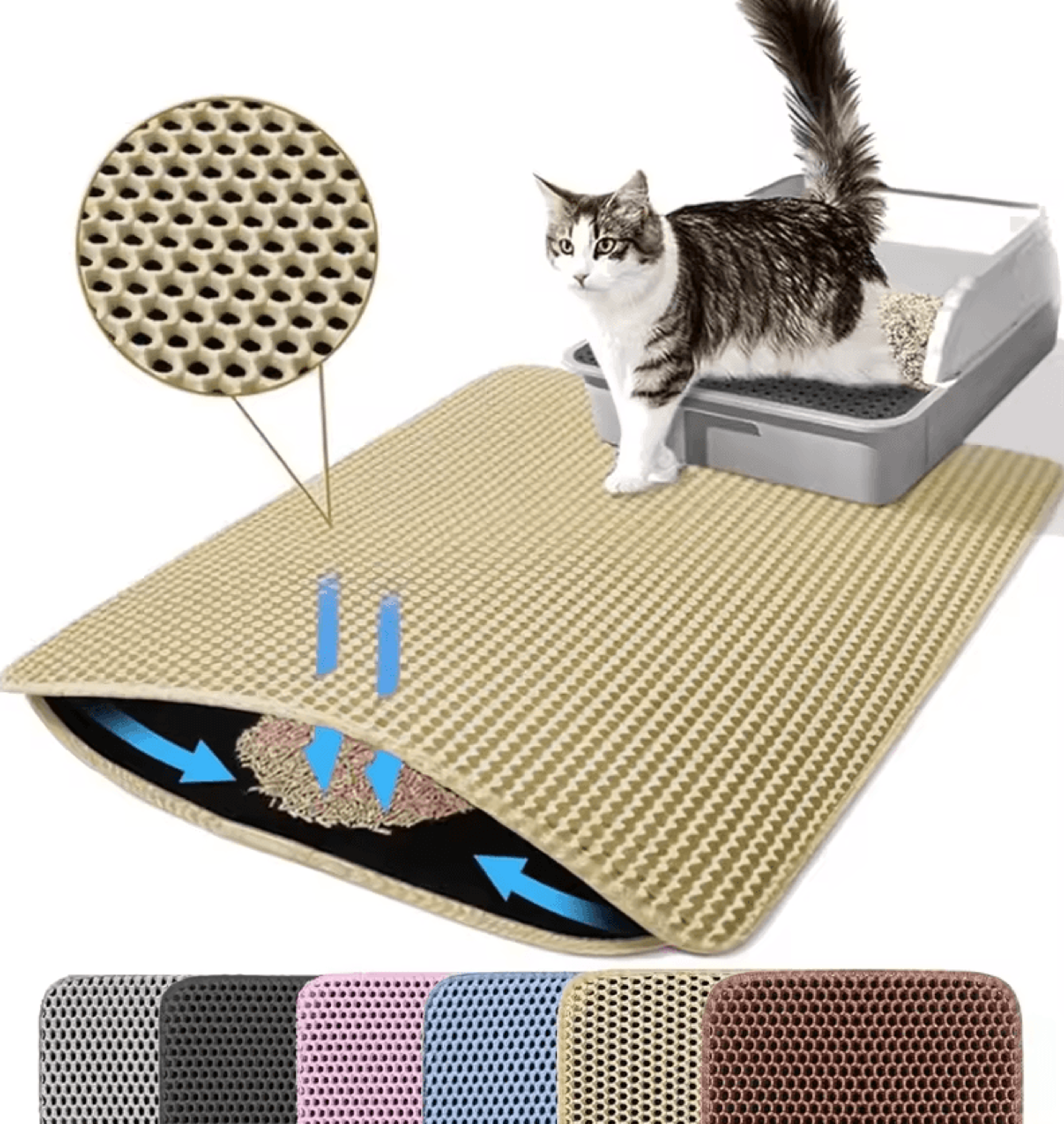 DoubleLayer Cat Litter Mat  Waterproof Litter Trapping Floor Protector 5