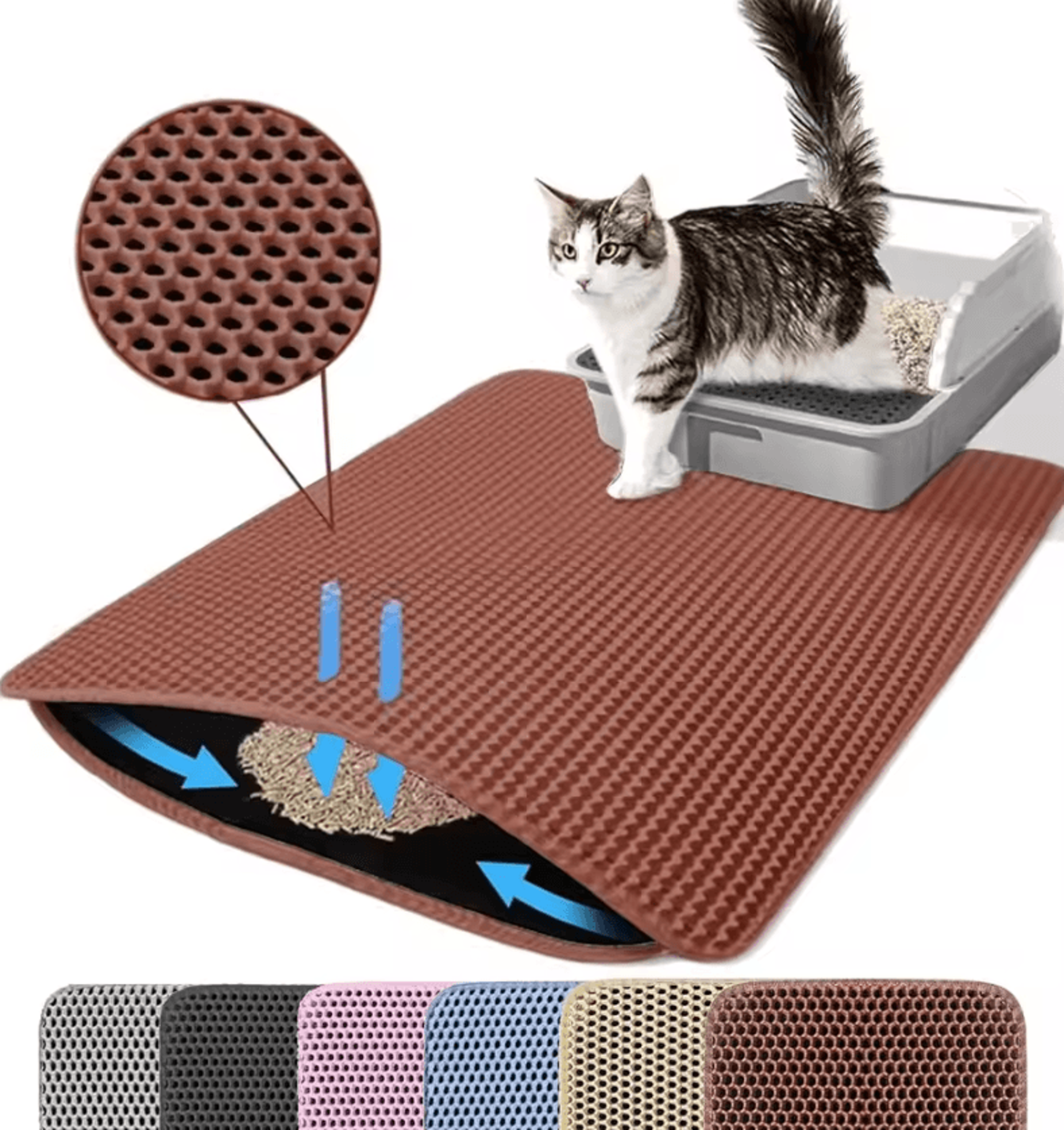 DoubleLayer Cat Litter Mat  Waterproof Litter Trapping Floor Protector 7