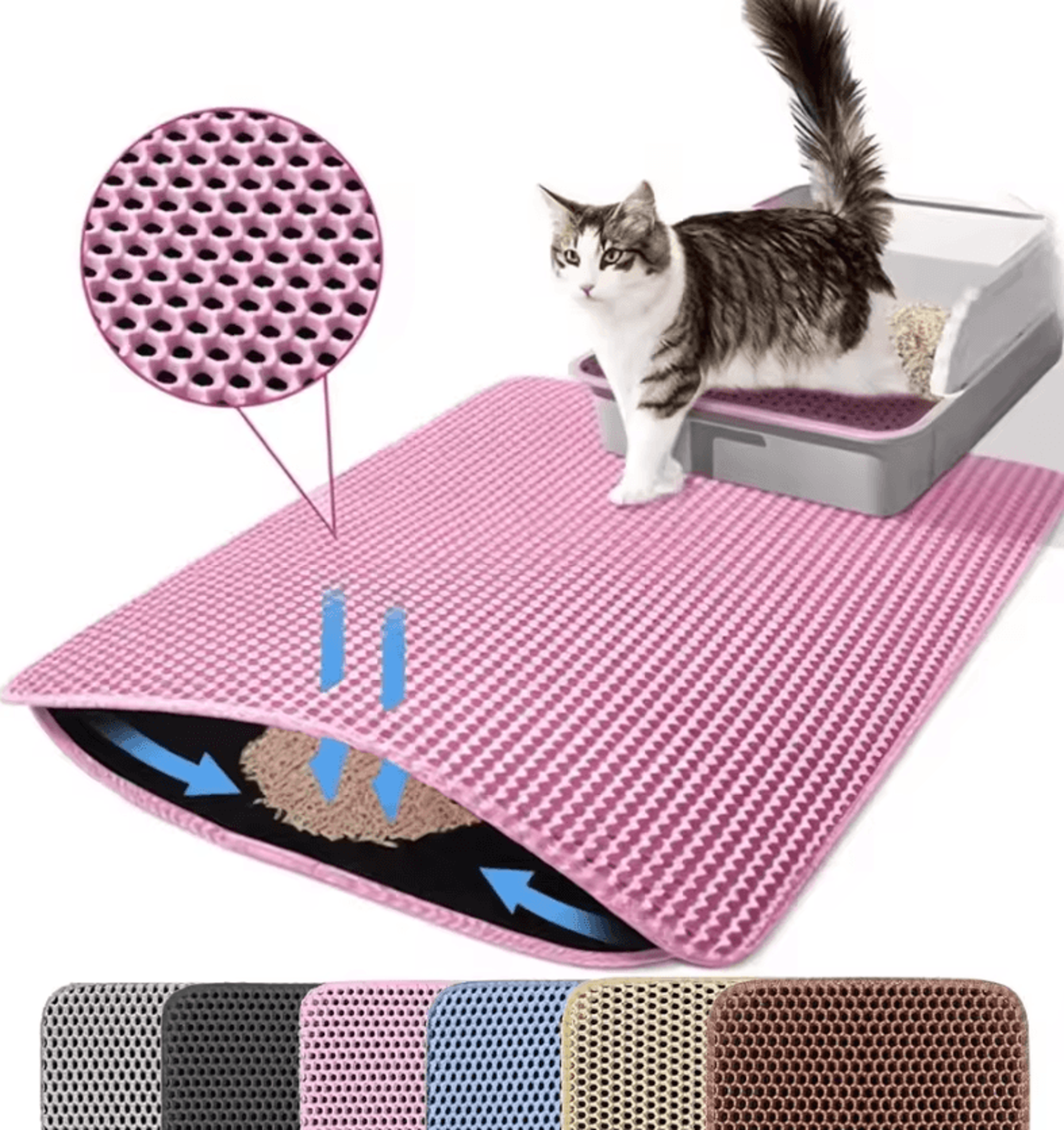 DoubleLayer Cat Litter Mat  Waterproof Litter Trapping Floor Protector 8