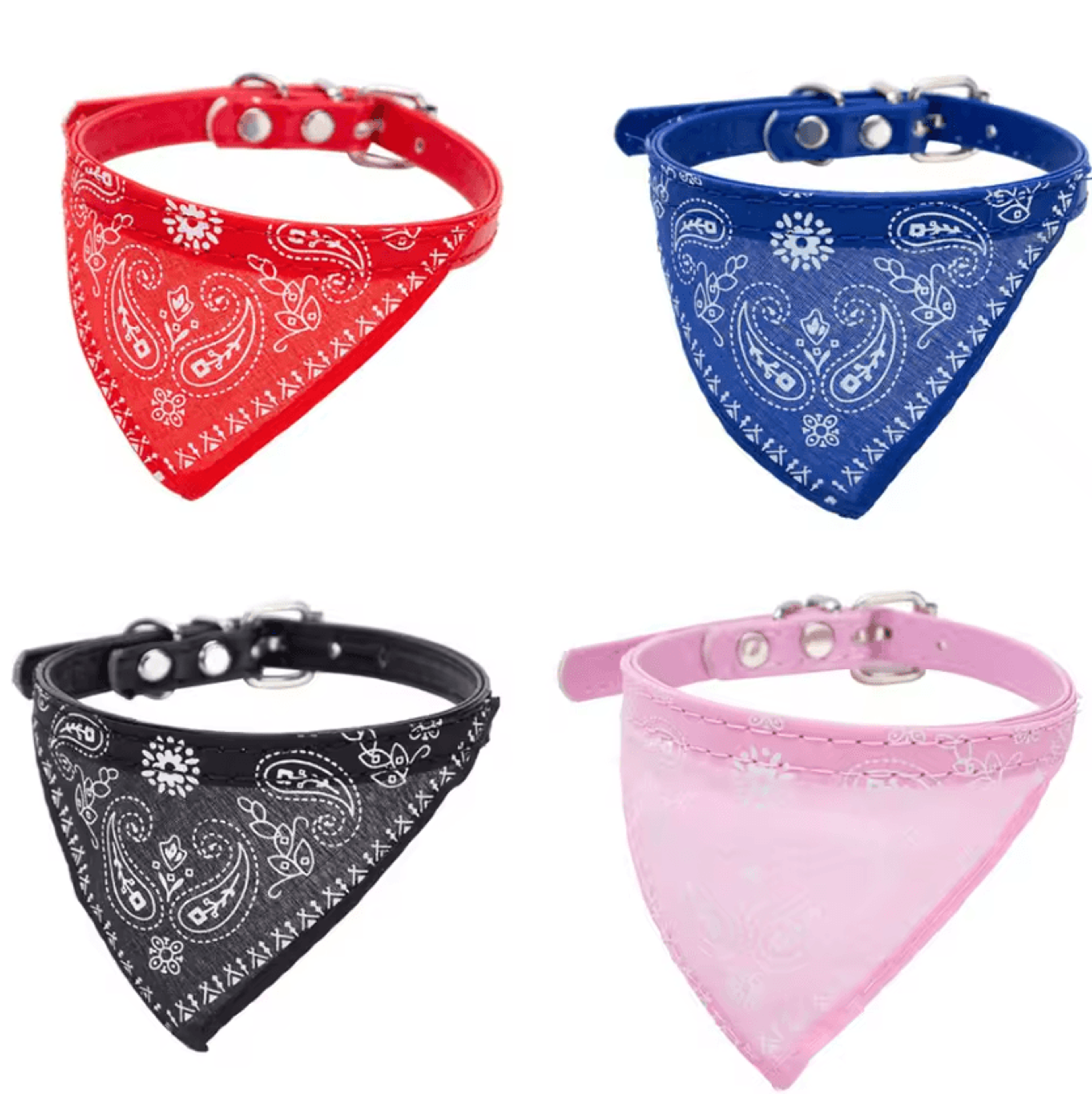 CharmingBandana Adjustable Pet Collar With Printed Scarf 1