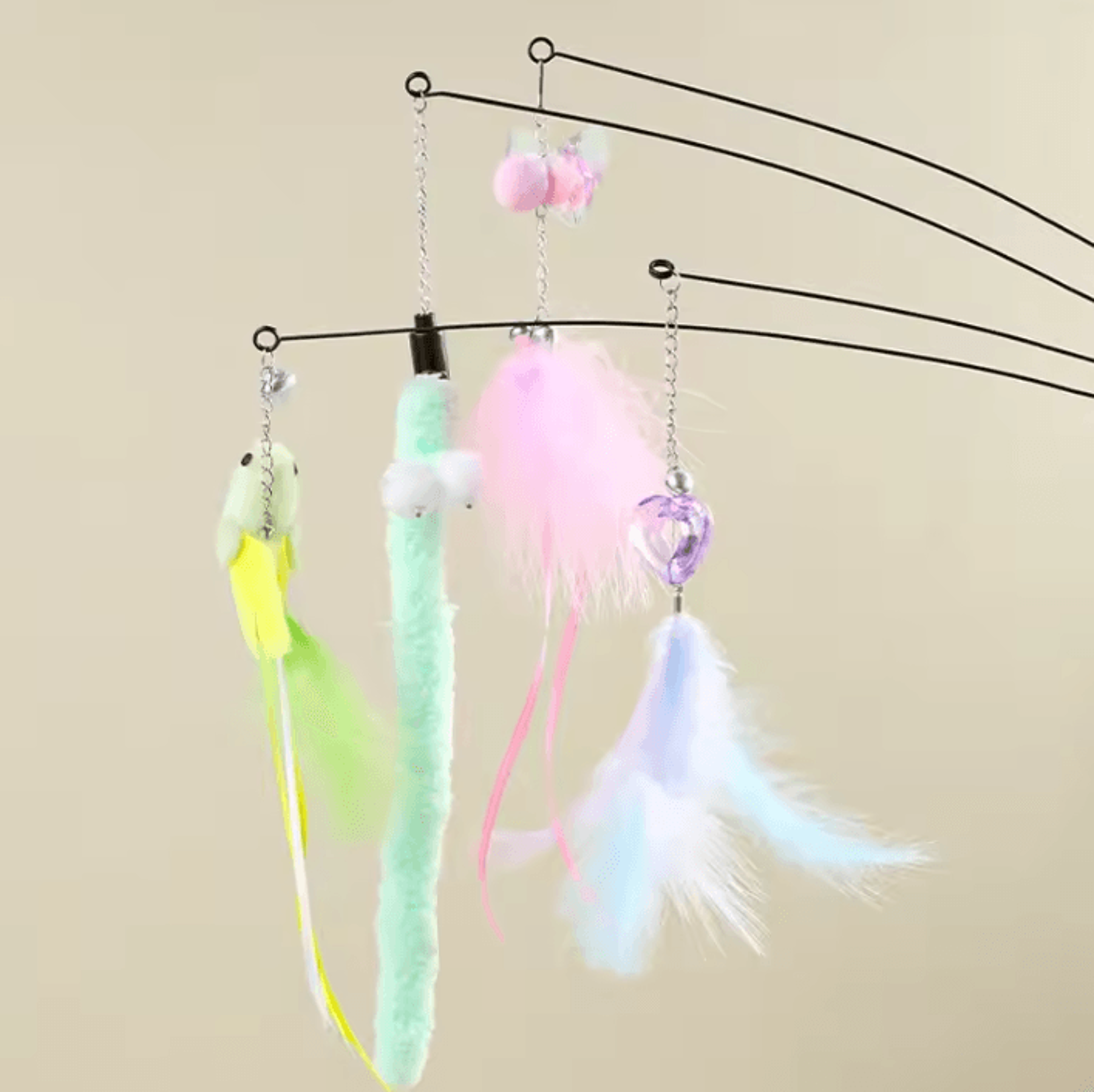 SkyFlutter Telescopic Bird Feather Cat Wand Toy 3