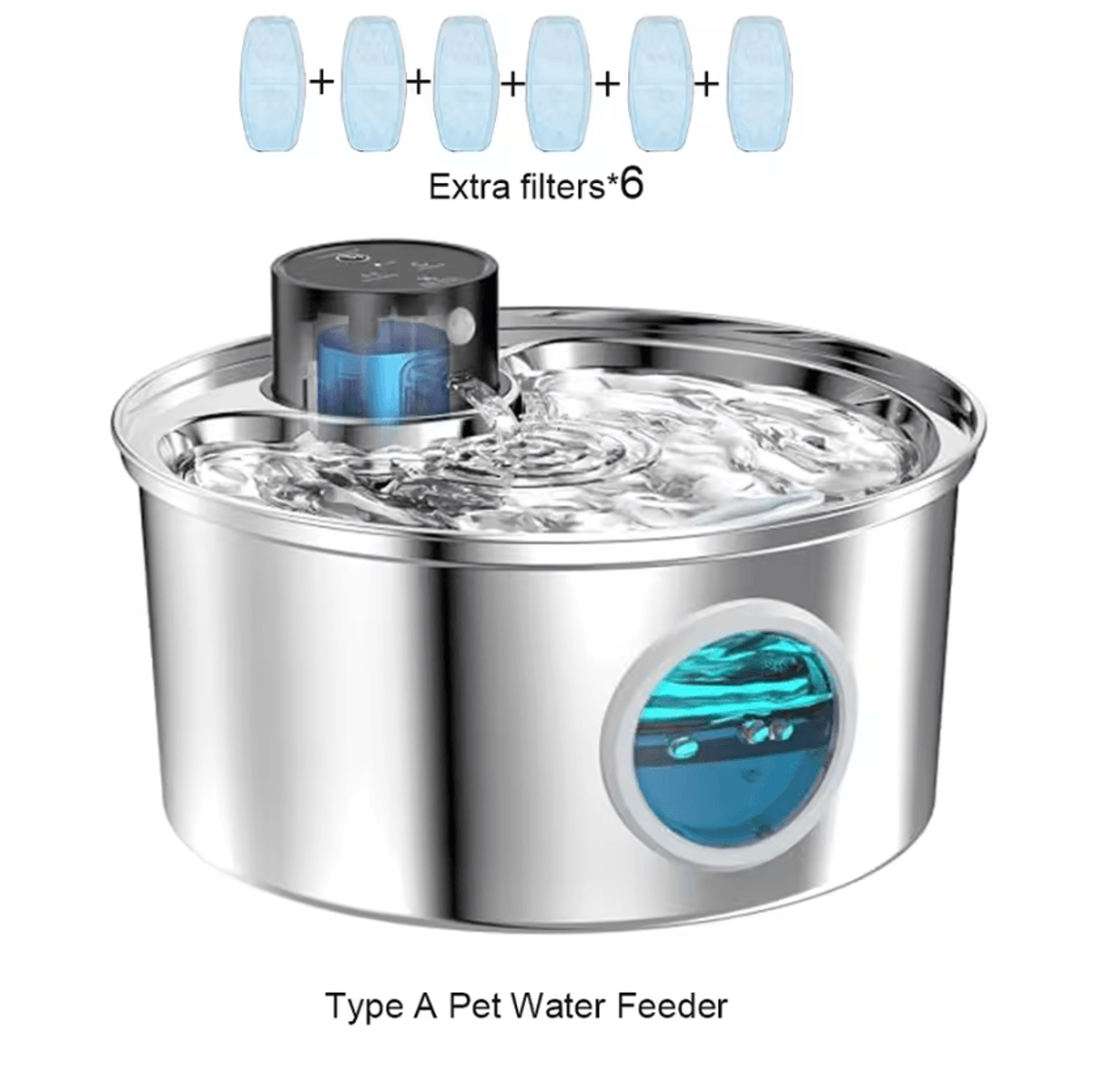 AquaSense 32L Rechargeable Stainless Steel Pet Water Fountain 5