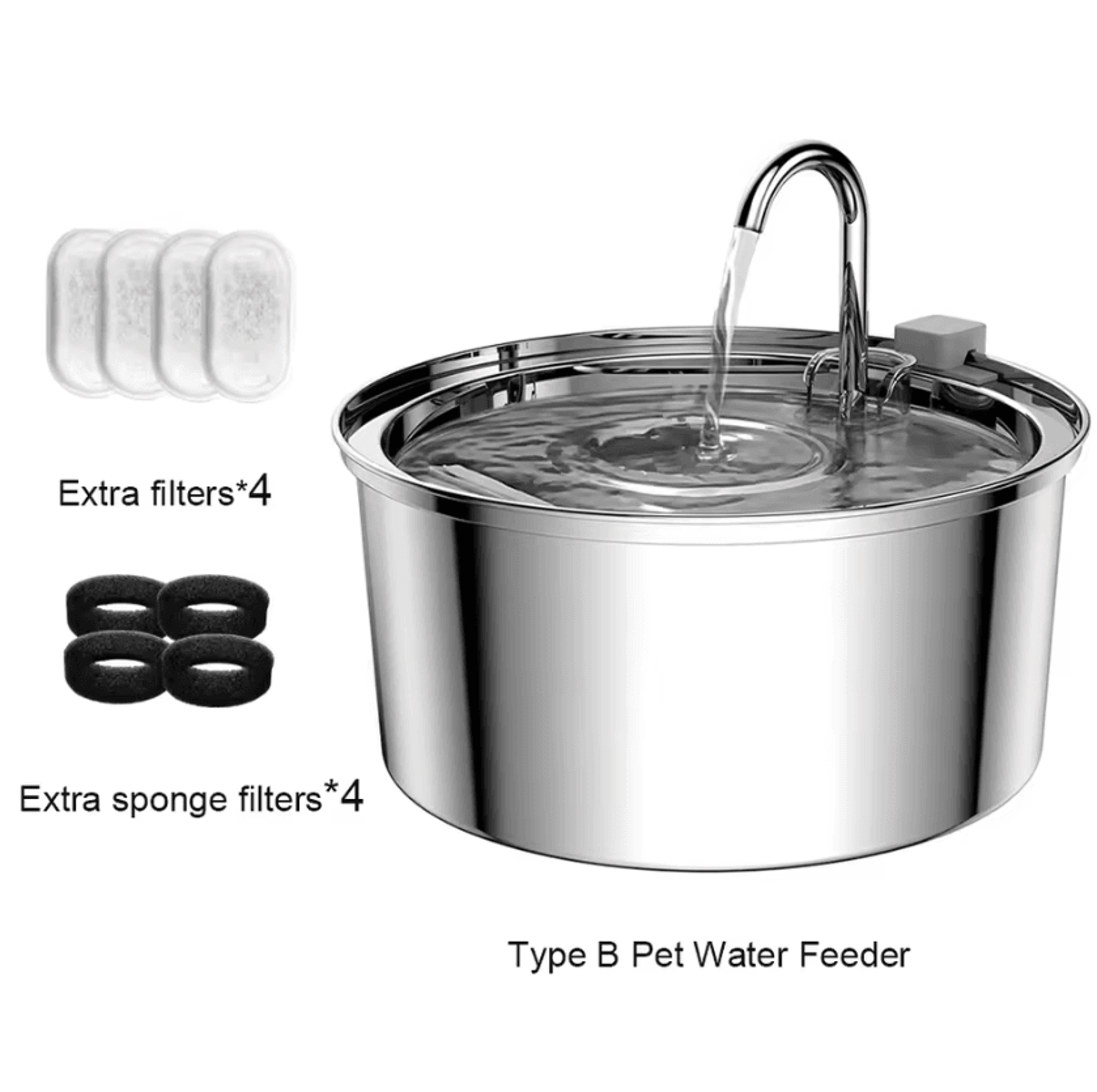 AquaSense 32L Rechargeable Stainless Steel Pet Water Fountain 8