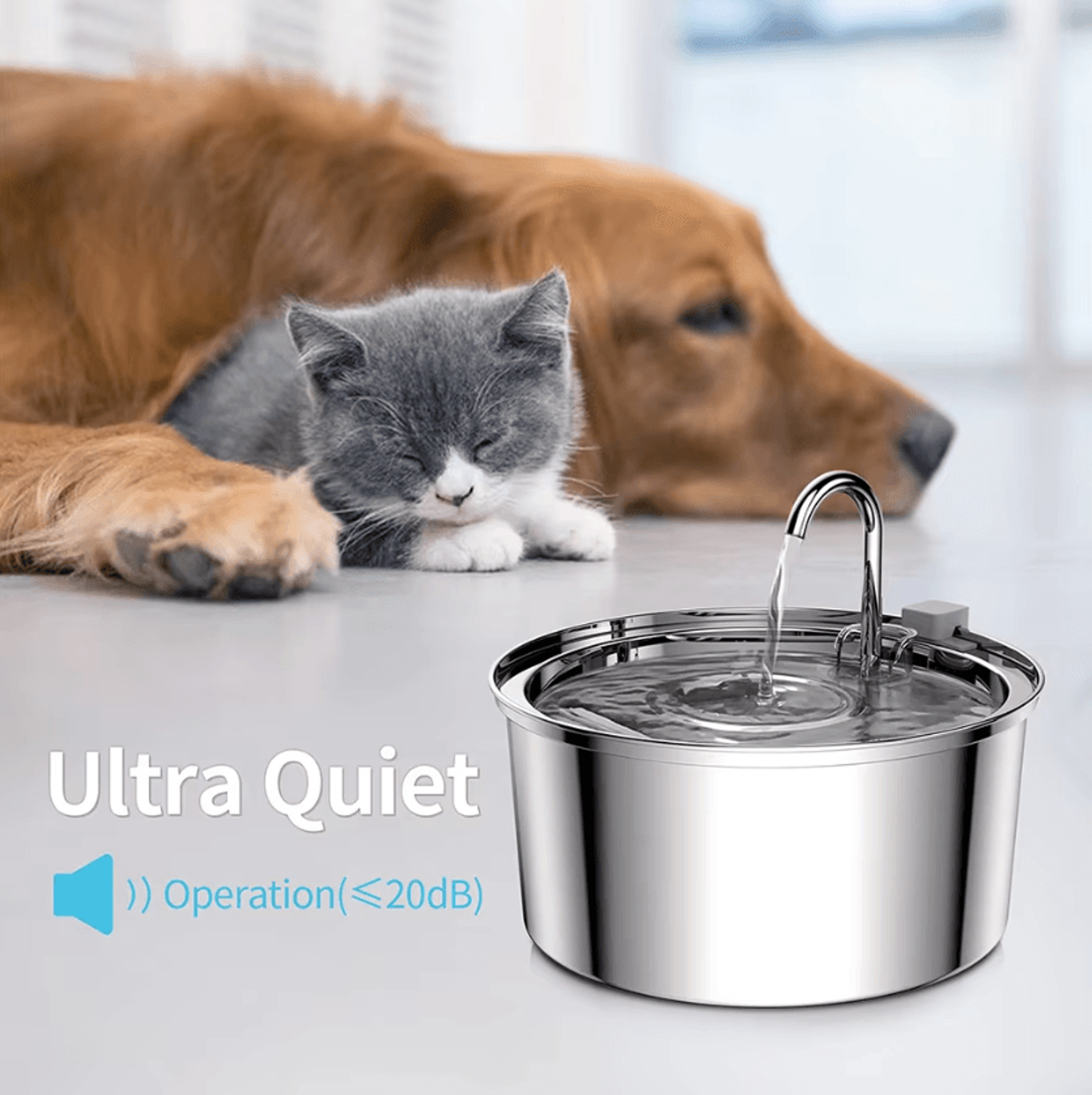 AquaPure Stainless Steel Smart Pet Water Fountain 2
