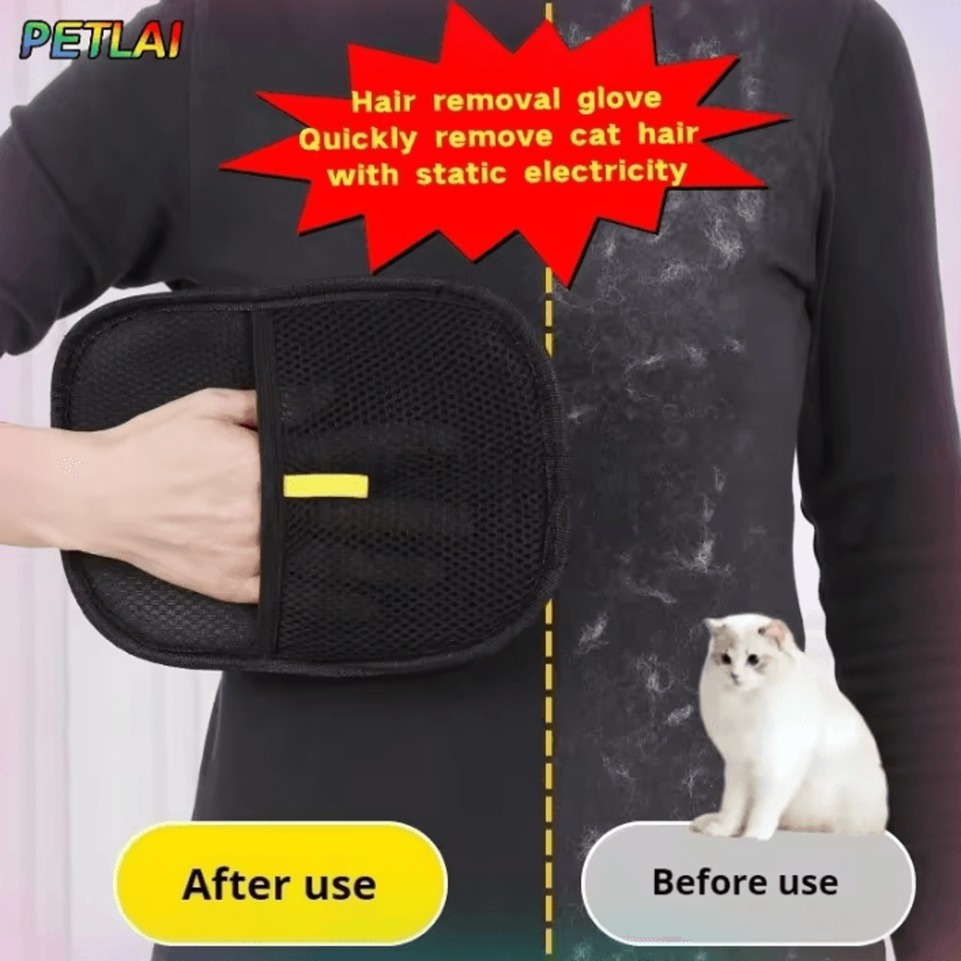 FurSweep Reusable Pet Hair Removal Grooming Gloves 1