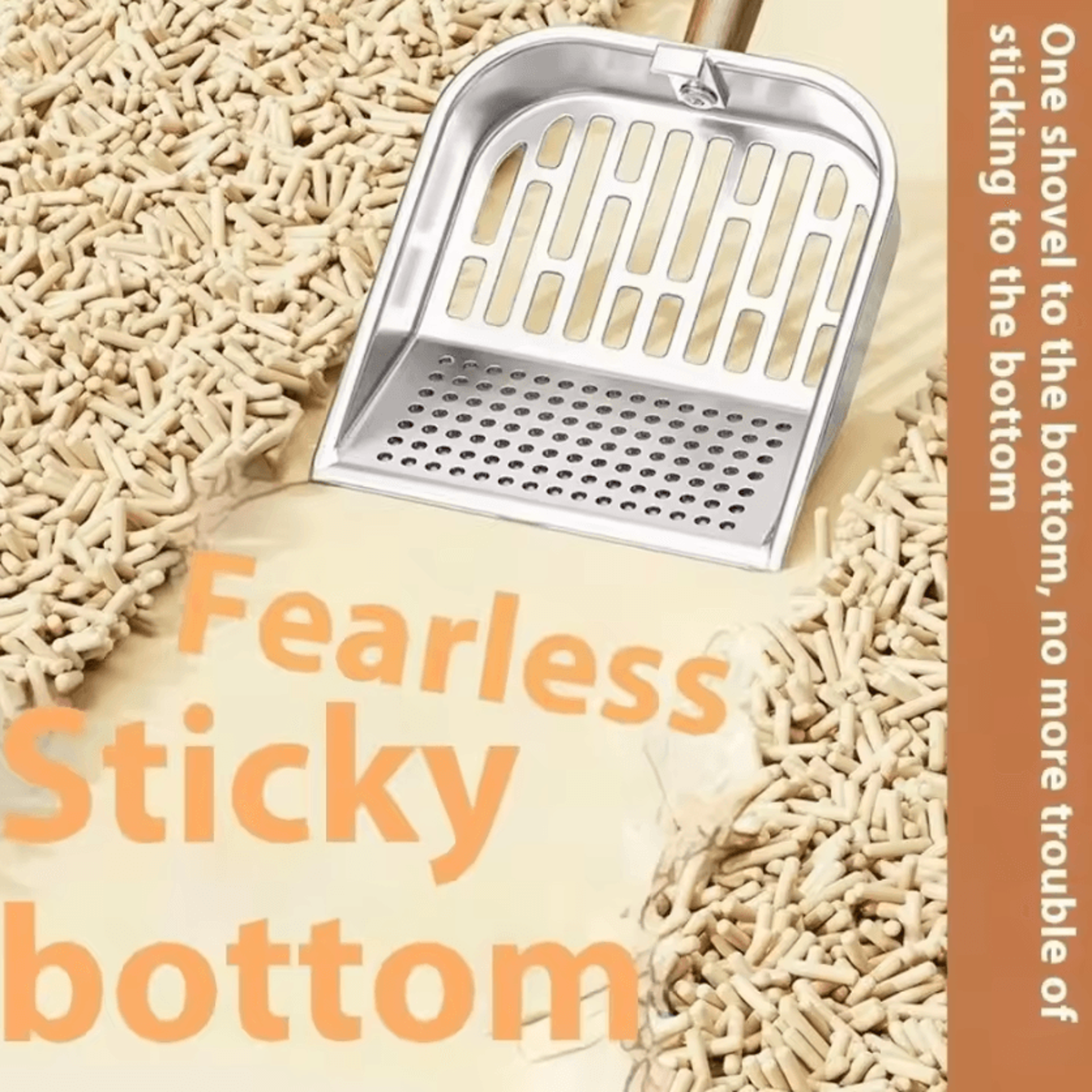 SteelSift Premium Cat Litter Scoop With Wooden Handle 1