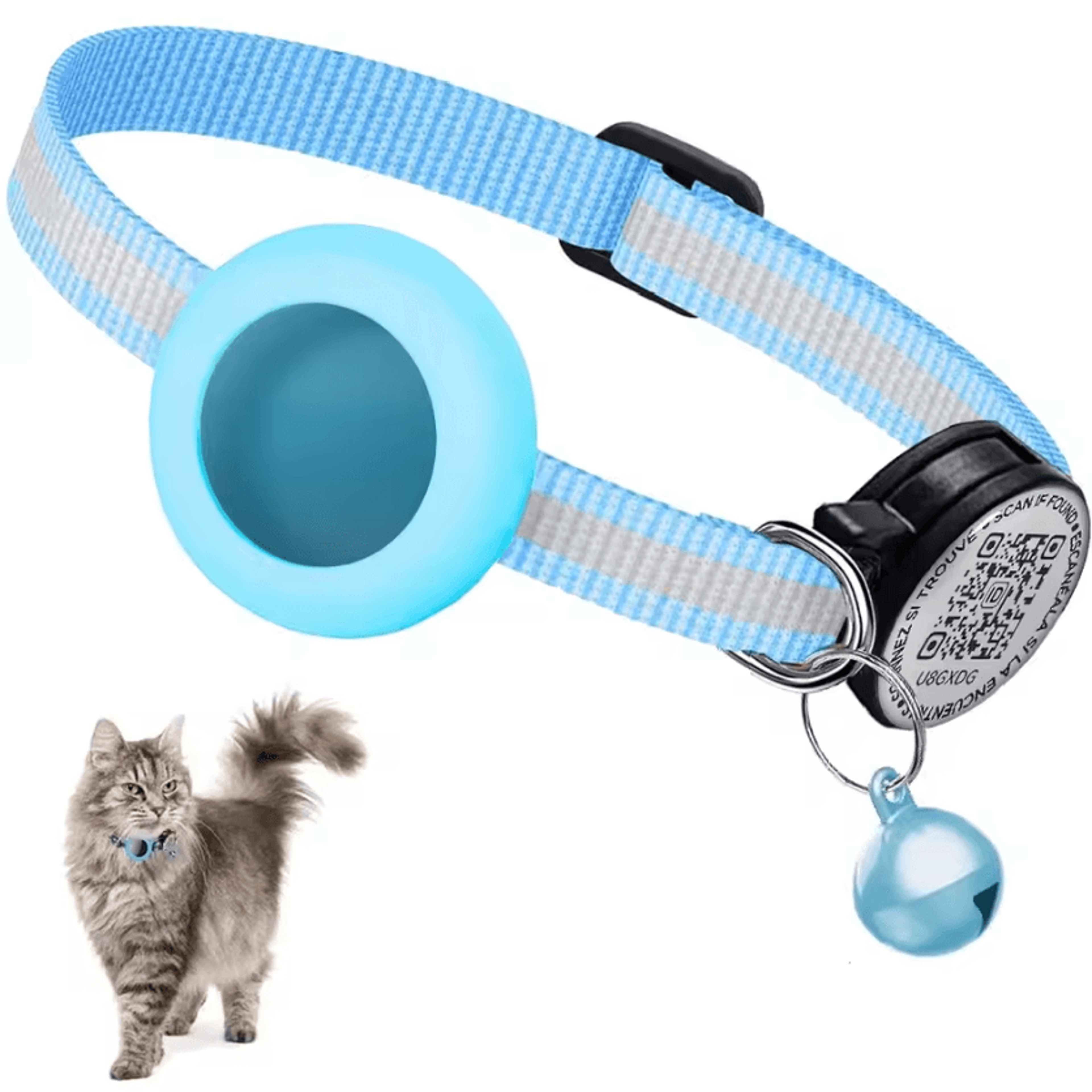 SafeTrack GPS Cat Collar With AirTag Holder 3