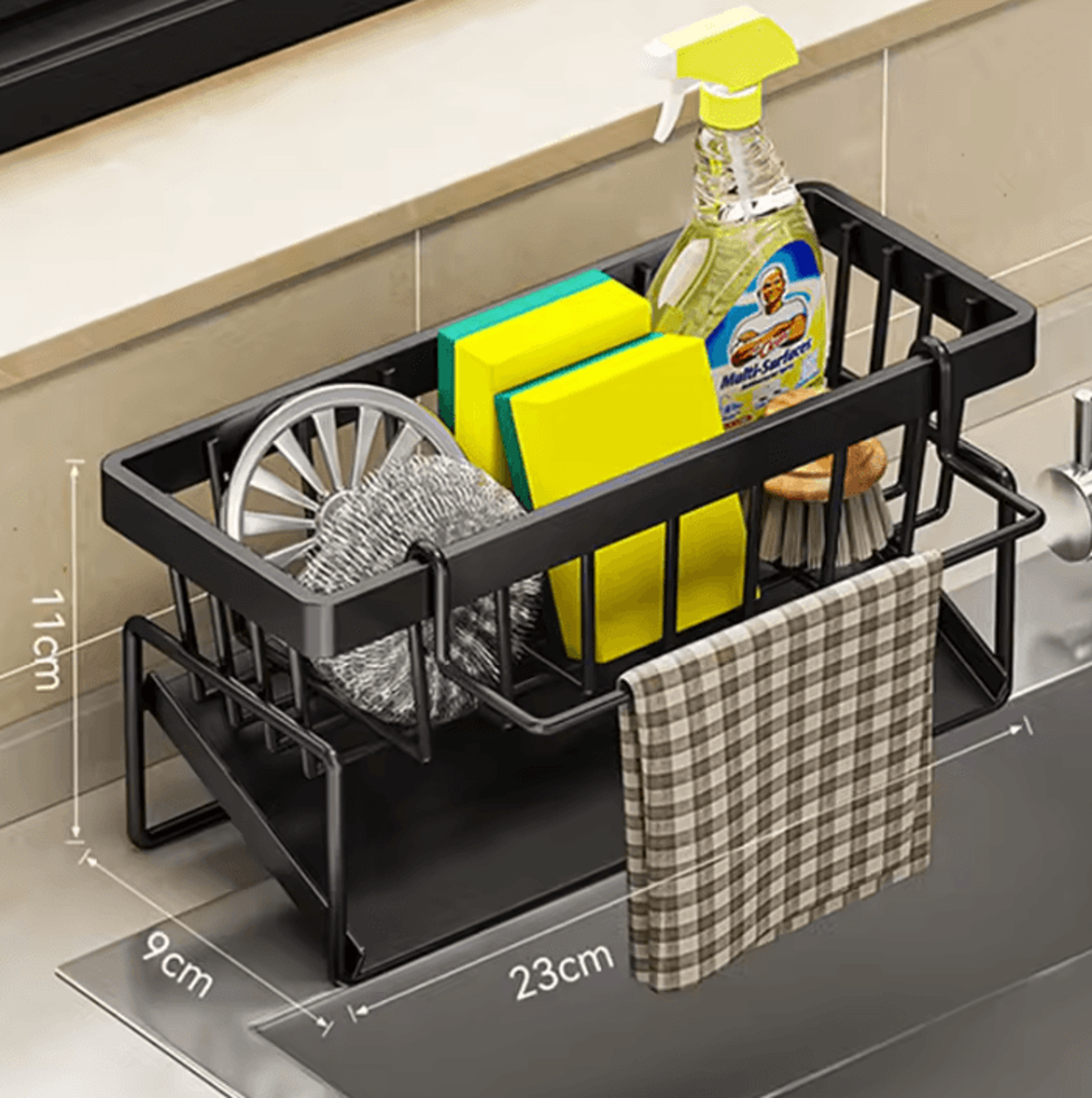 SinkMate Stainless Steel Sink Caddy Organizer  Kitchen Sponge Holder 3