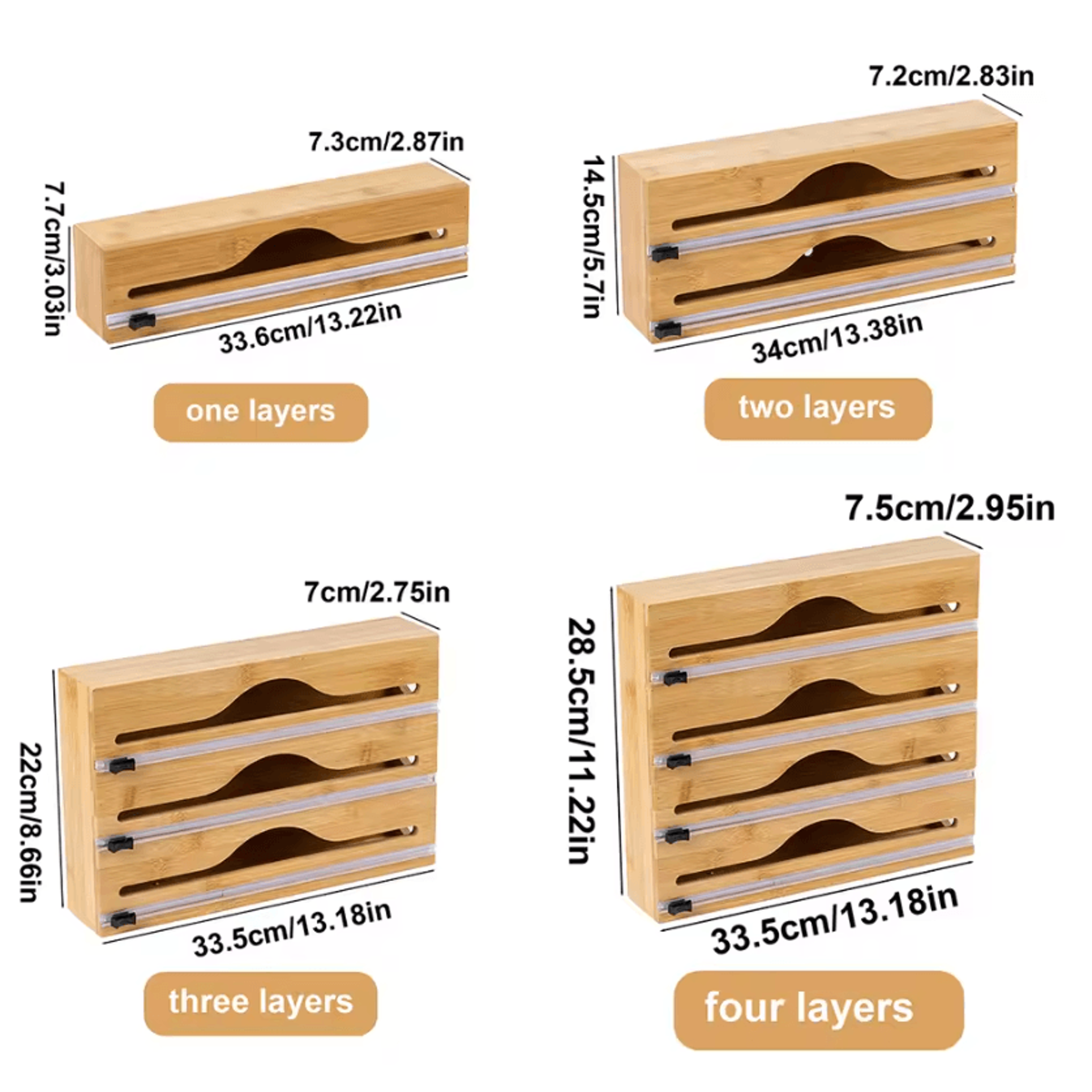 BambooCut Kitchen Wrap Dispenser With Foil  Cling Film Cutter 1