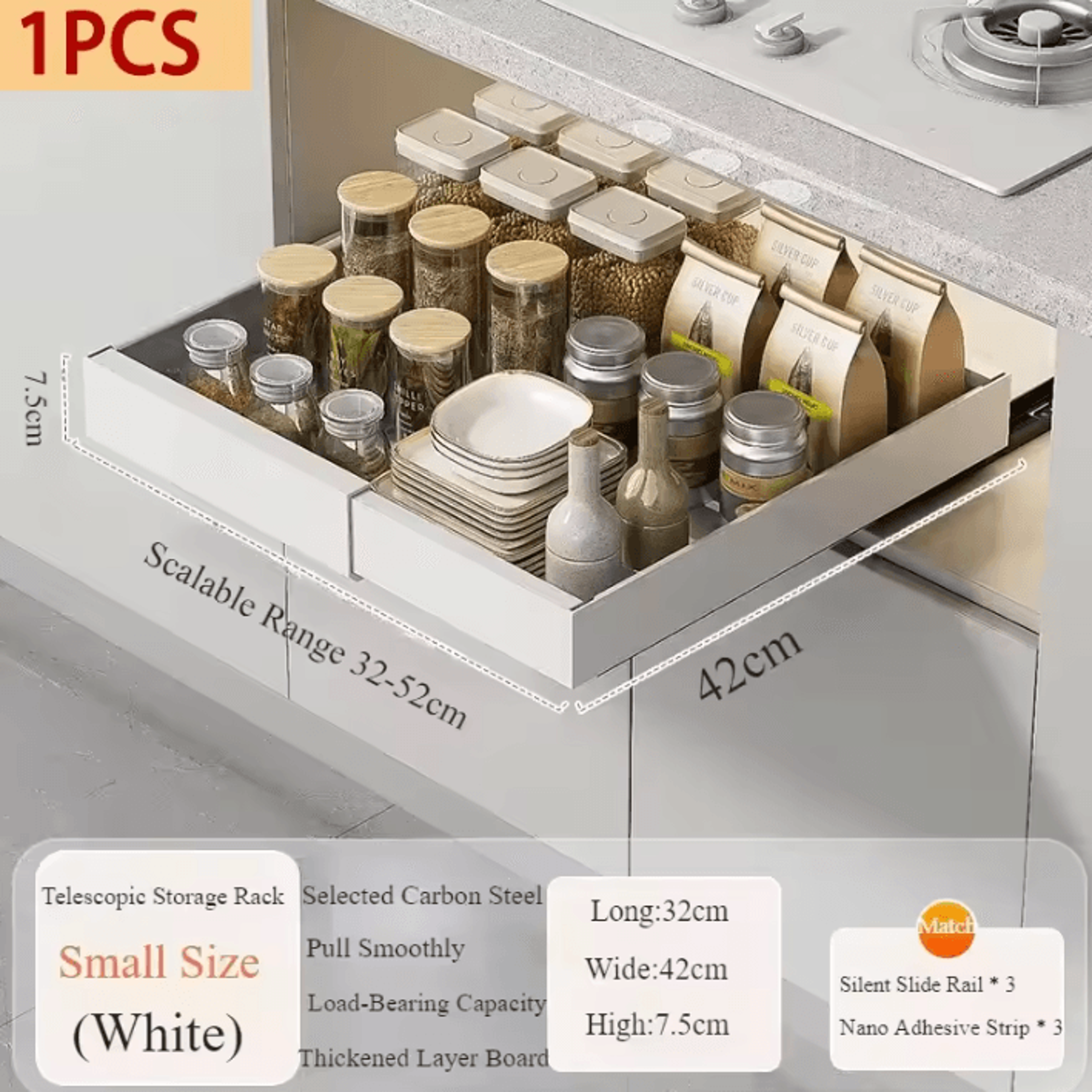 SlideMax PullOut Cabinet Organizer  Expandable Storage Drawer 3
