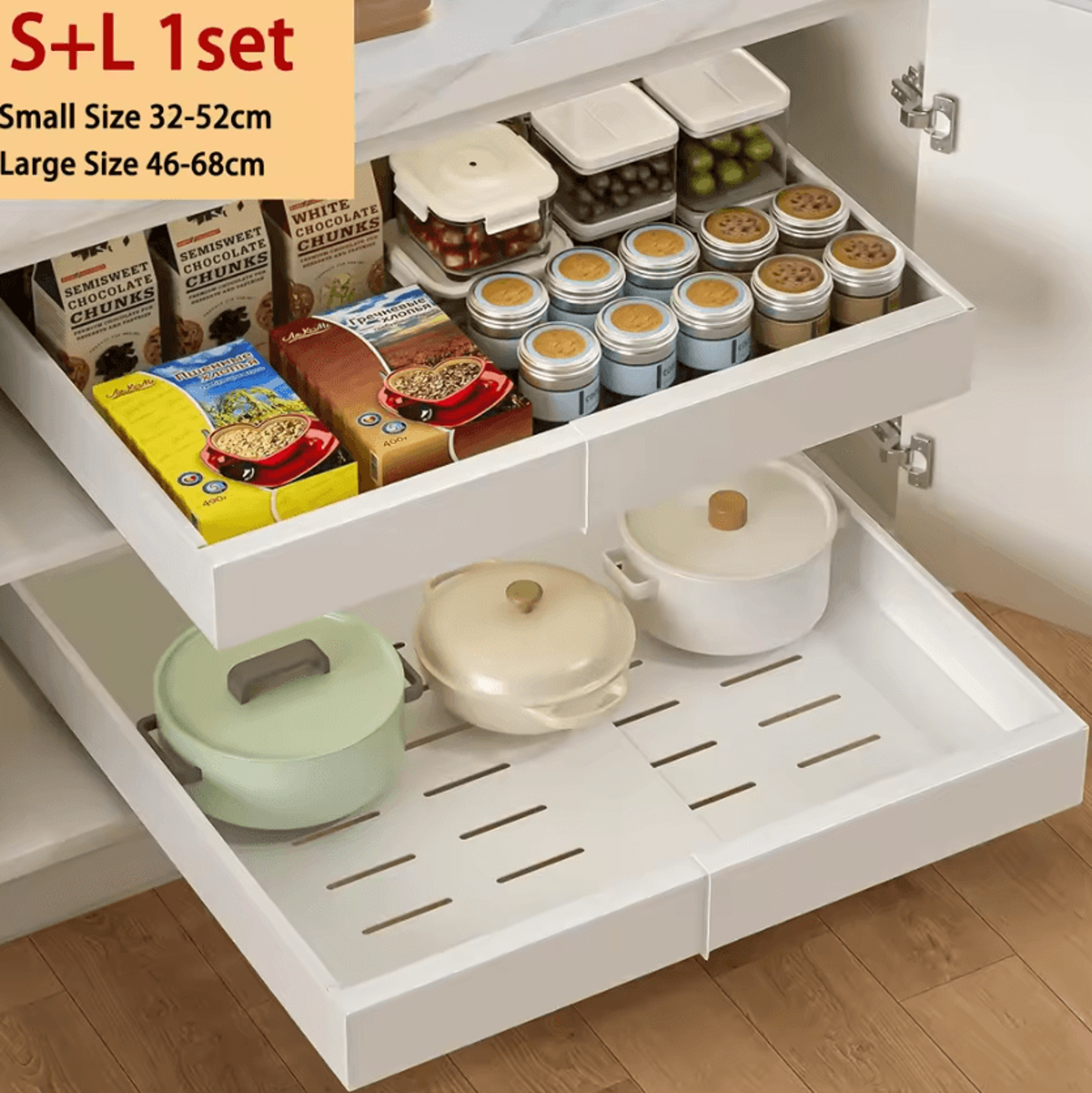 SlideMax PullOut Cabinet Organizer  Expandable Storage Drawer 4