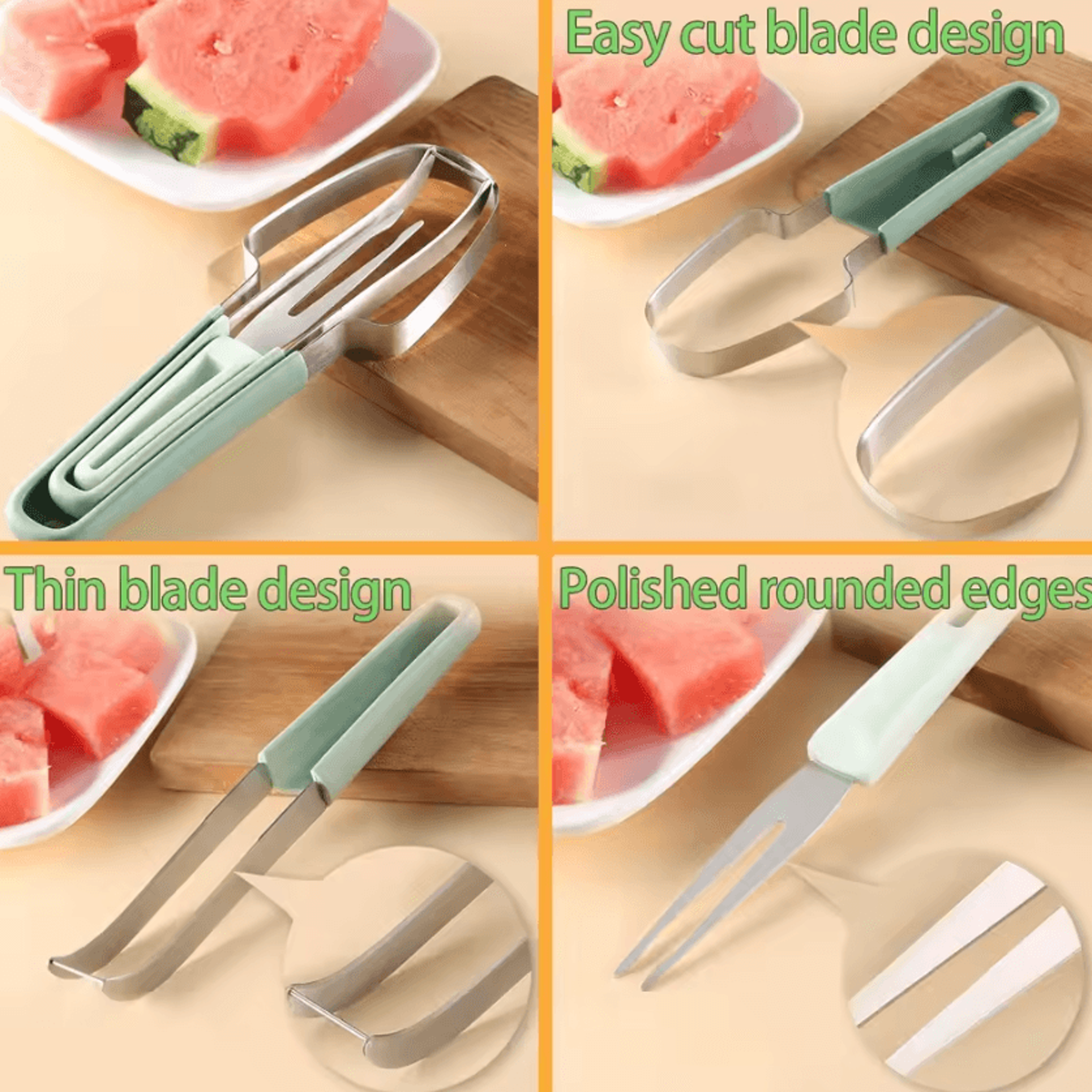 SliceServe 3in1 Watermelon Cutter Fork  Fruit Slicer Tool 1