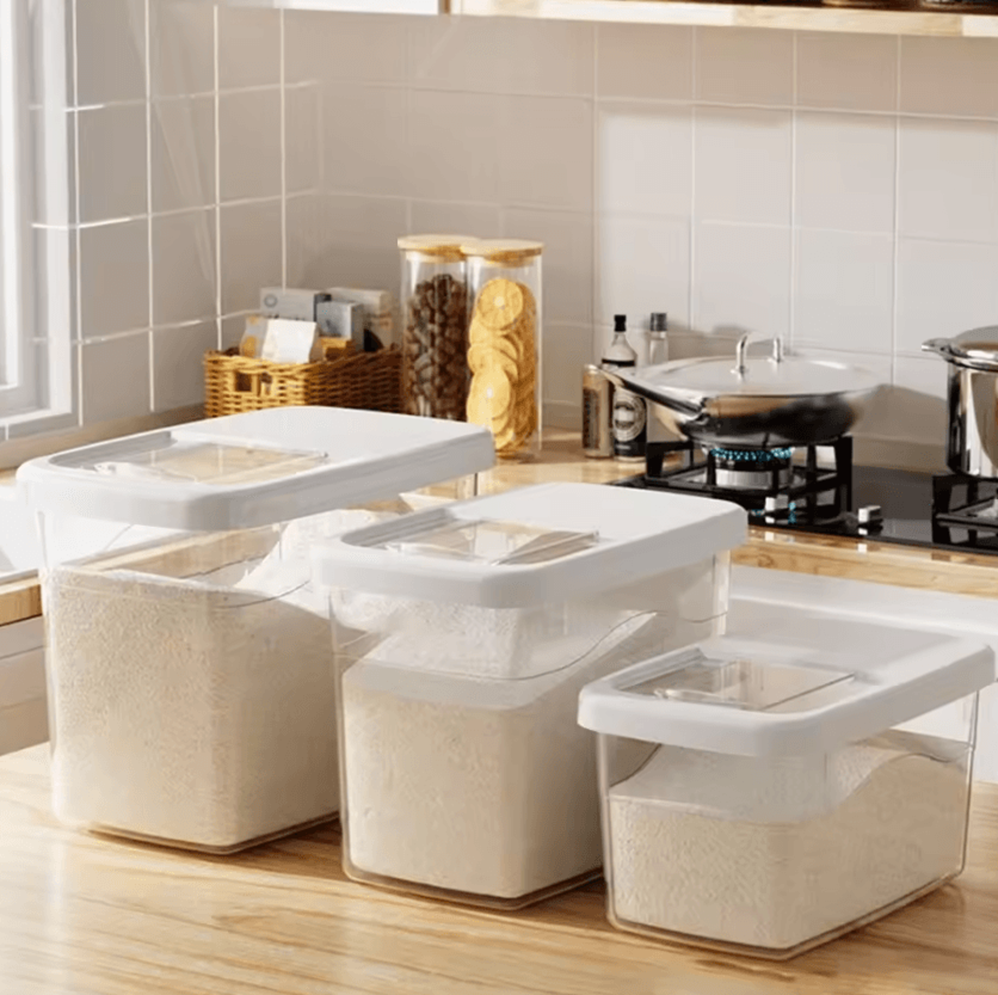 FreshGuard Rice Storage Container  Airtight Grain Dispenser 2