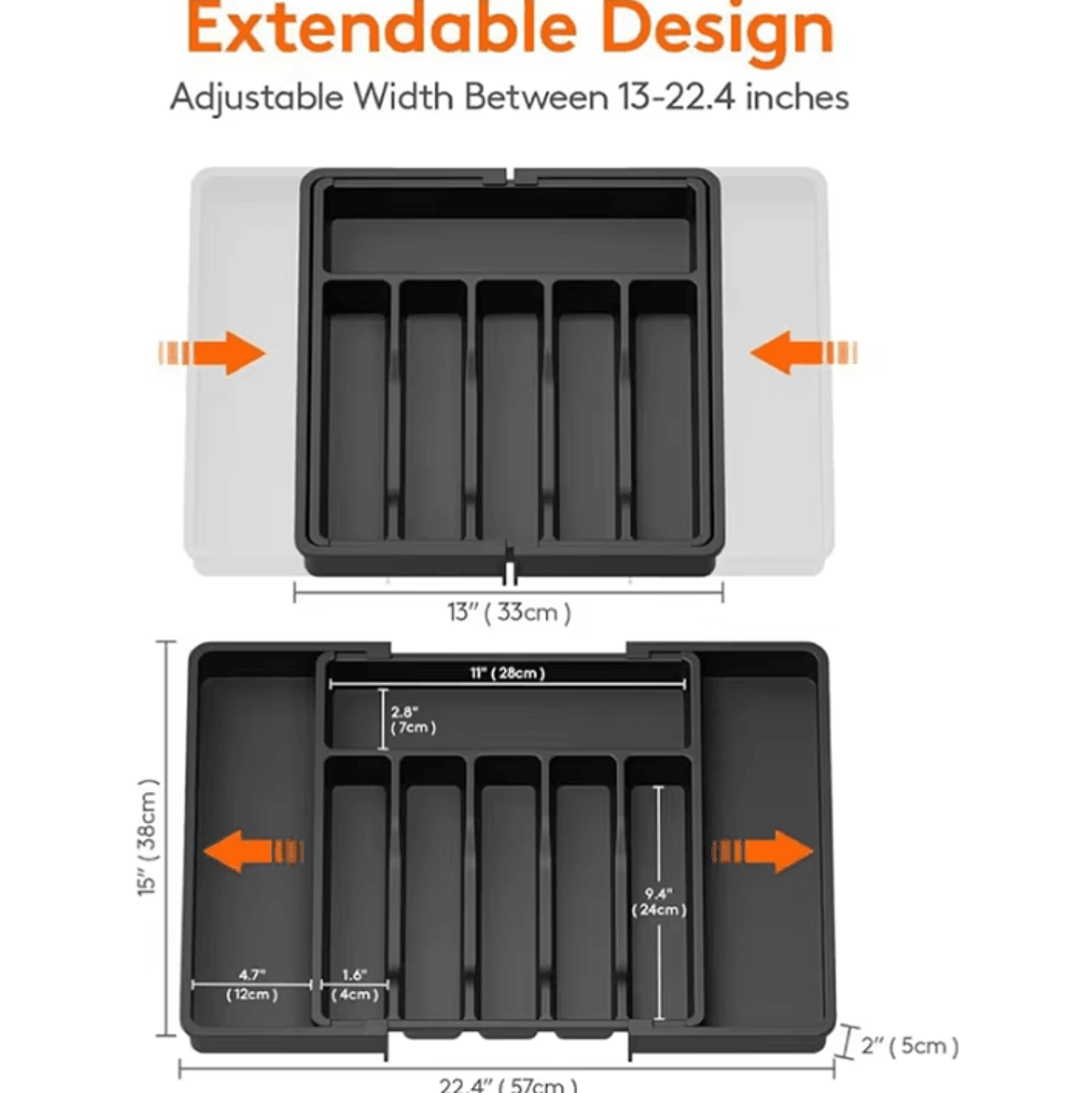 FlexSort Expandable Cutlery Drawer Organizer  Adjustable Utensil Storage Tray 2