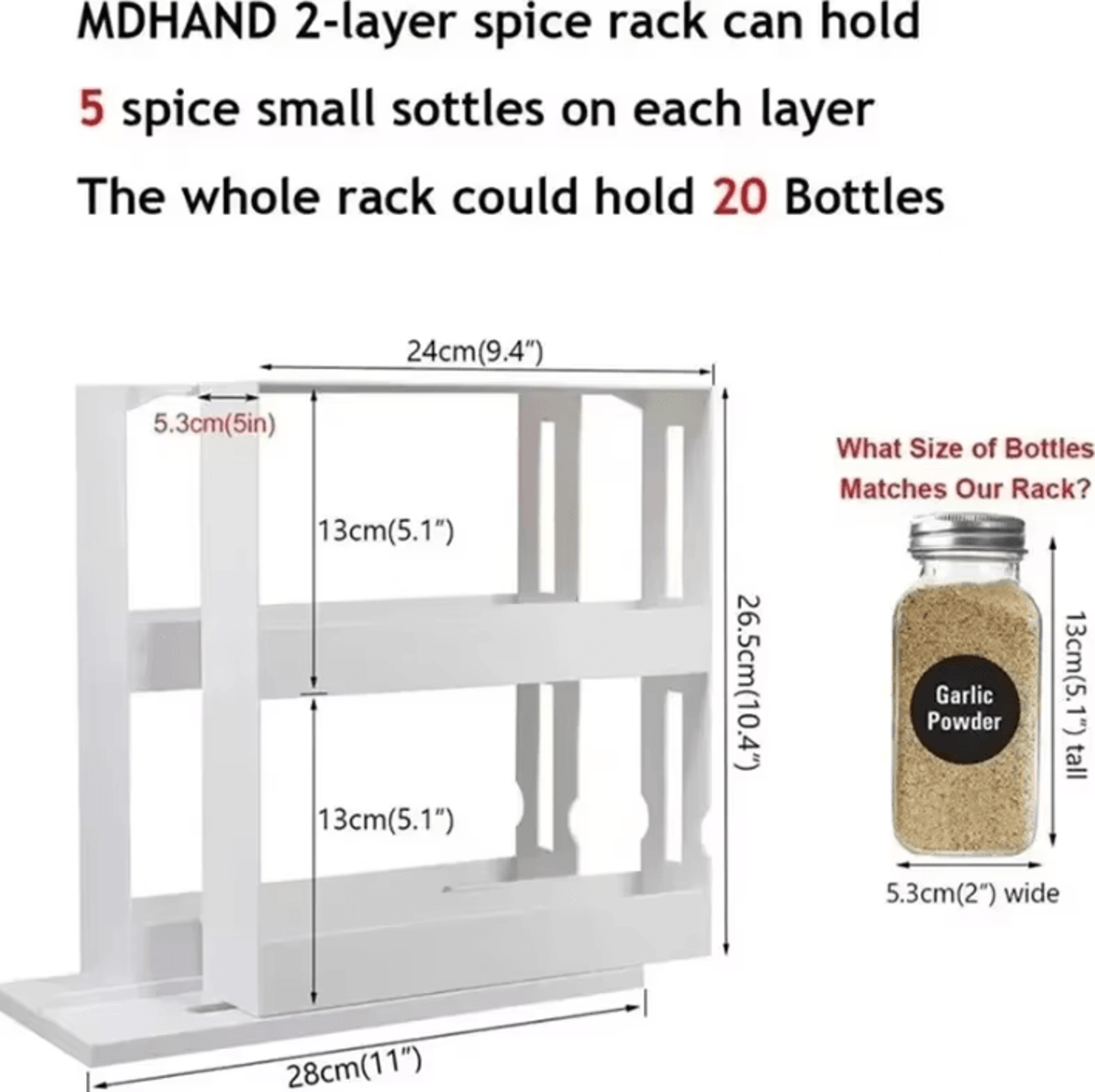 SpinTier 2Tier Rotating Spice Rack  Swivel Storage Organizer 3