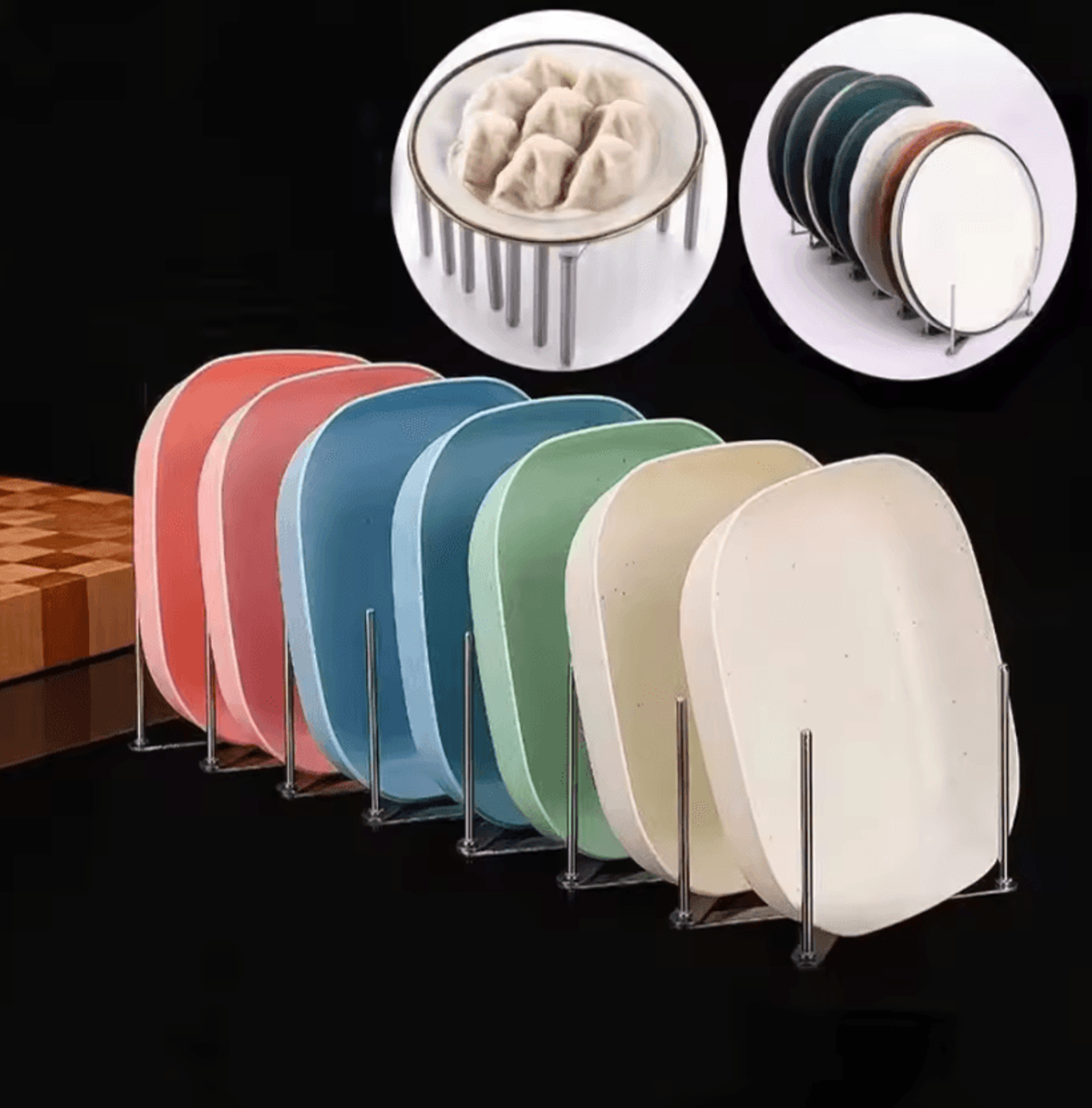 FlexRack Retractable Pot Lid Organizer  Stainless Steel Dish Storage Rack 1