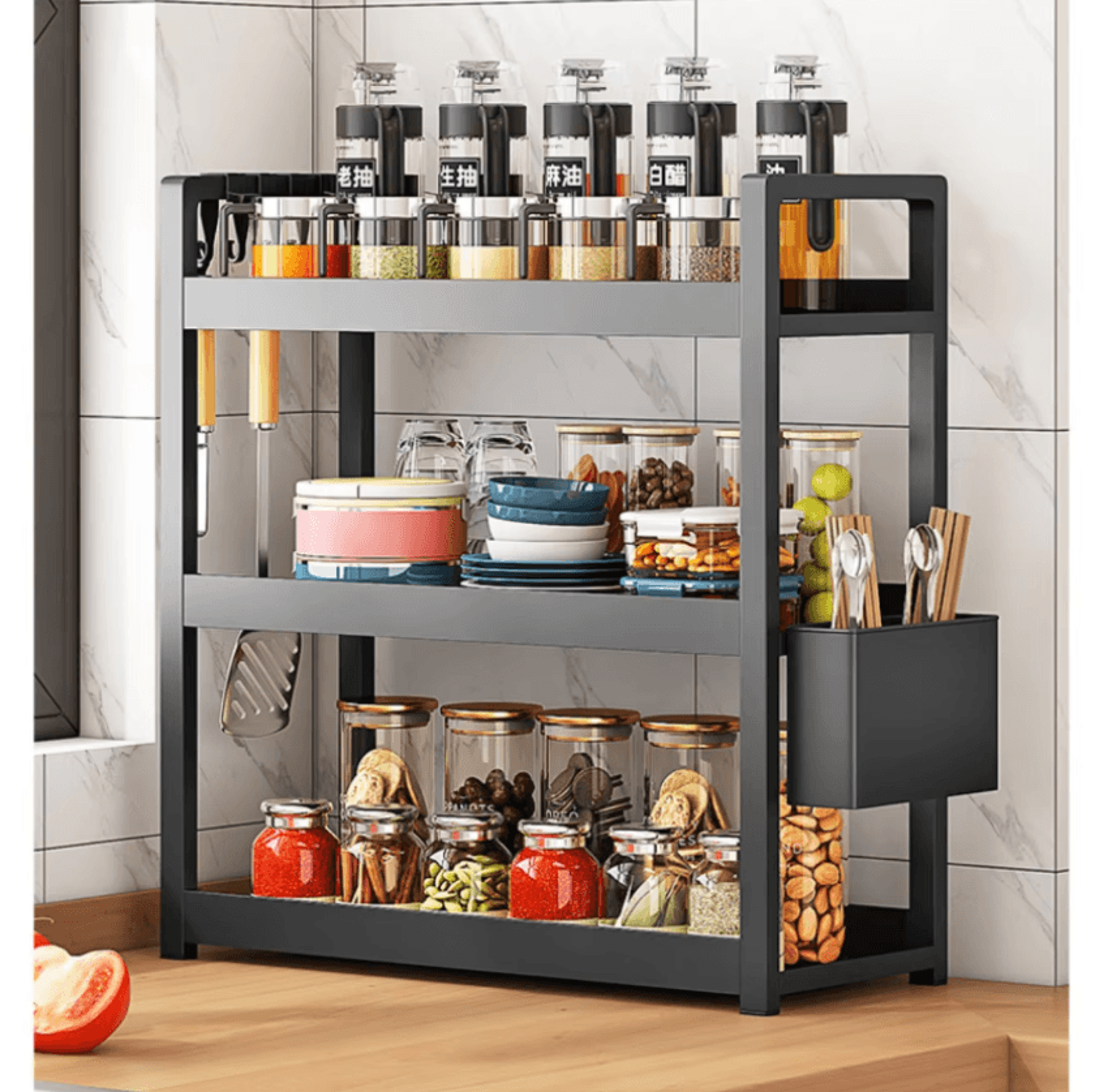 TierSpace 3Tier Desktop Organizer Shelf  SpaceSaving Storage Rack 3