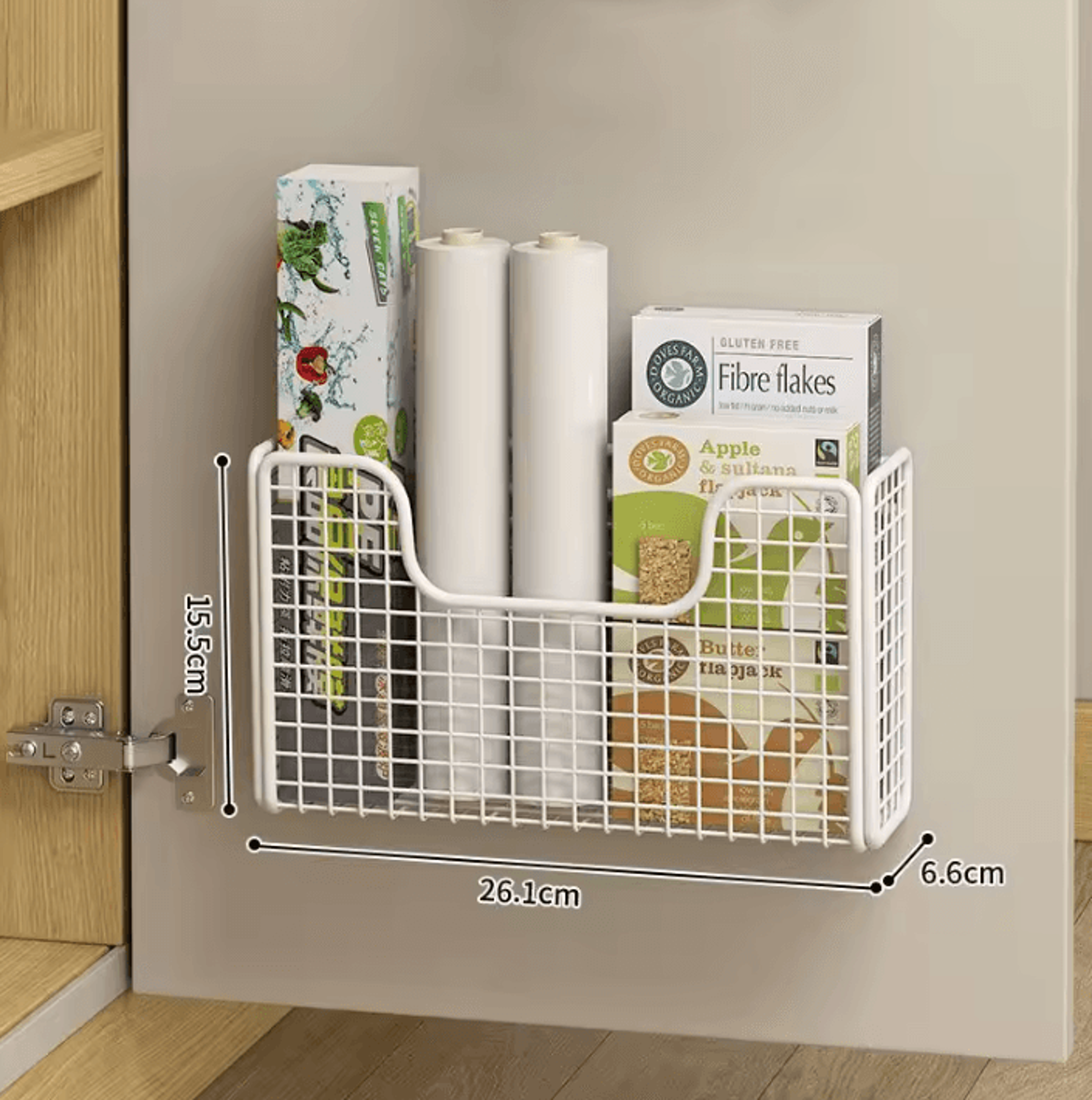 DoorSpace Cabinet Door Storage Rack  PunchFree Organizer Shelf 6