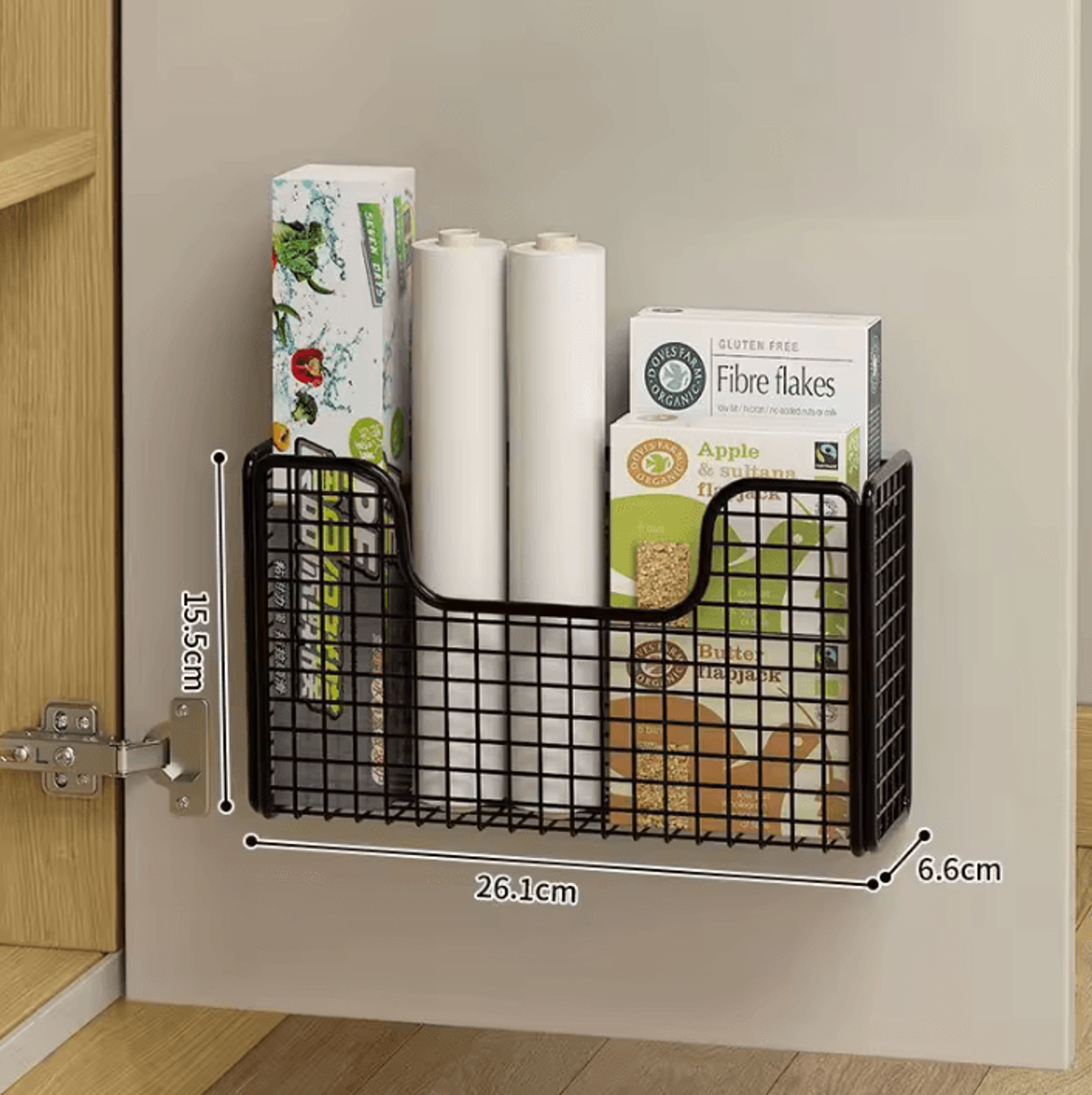 DoorSpace Cabinet Door Storage Rack  PunchFree Organizer Shelf 7