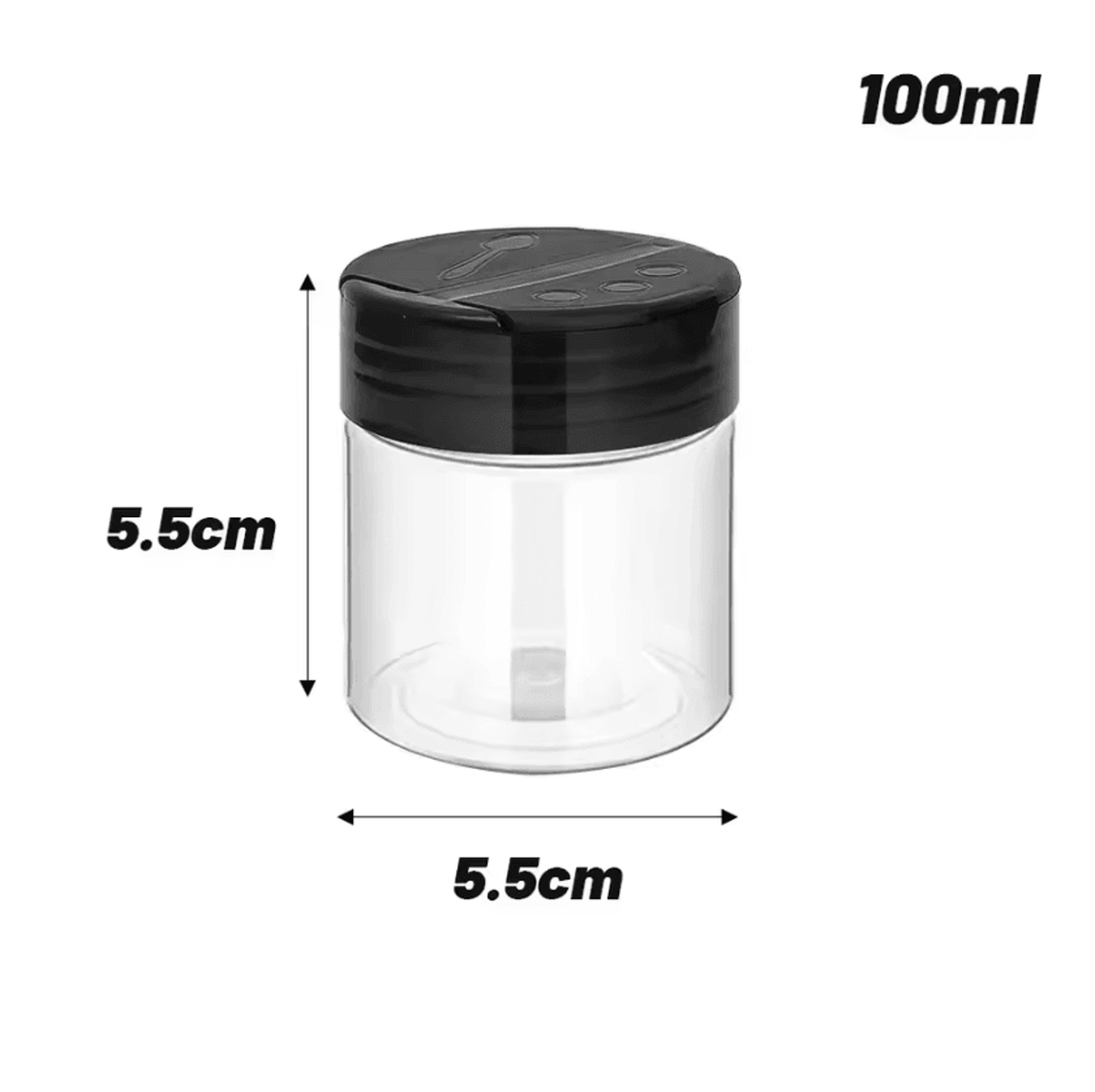 SpiceKeeper Shaker Spice Jar Set  Transparent Seasoning Containers 4