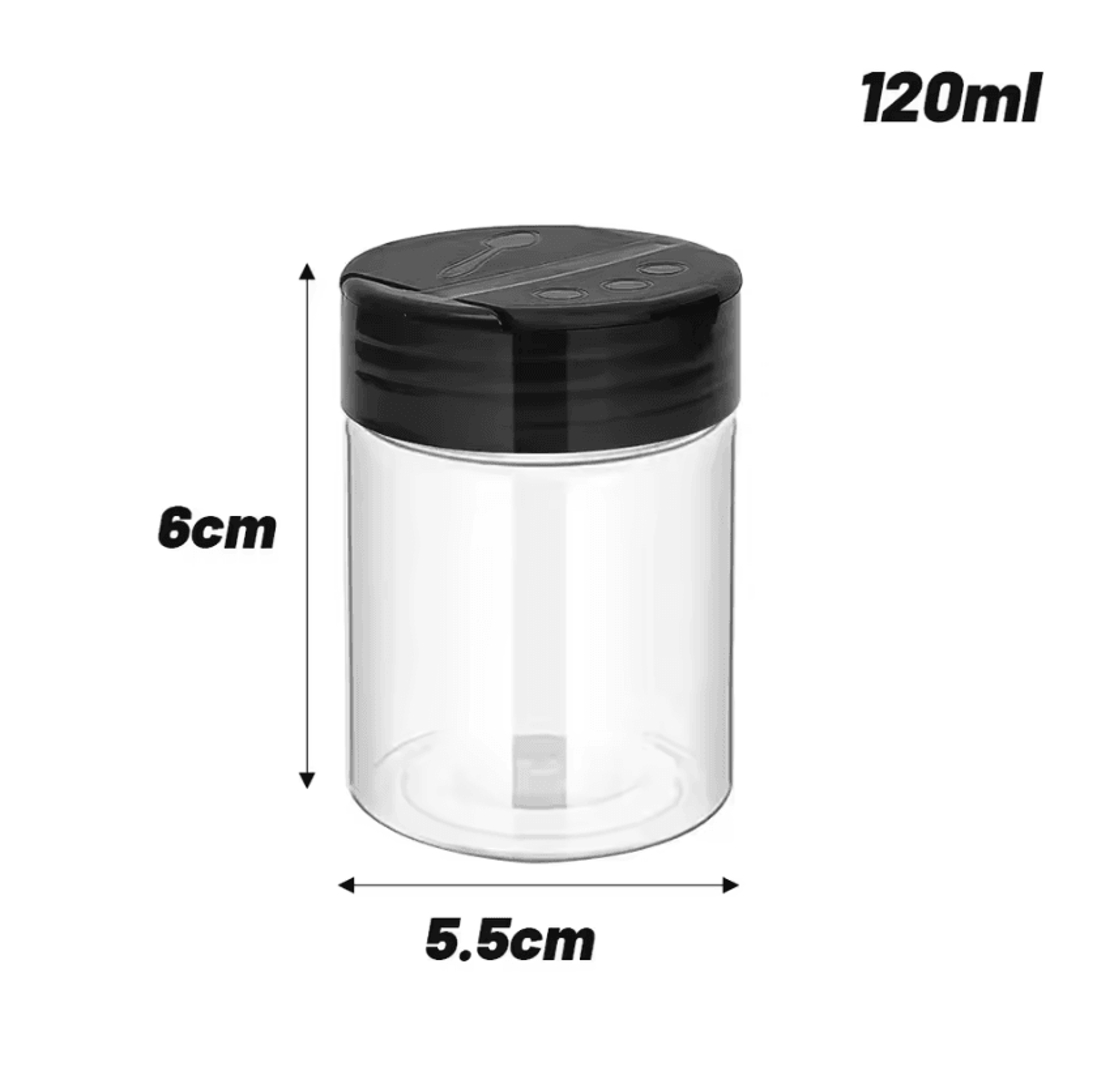 SpiceKeeper Shaker Spice Jar Set  Transparent Seasoning Containers 5