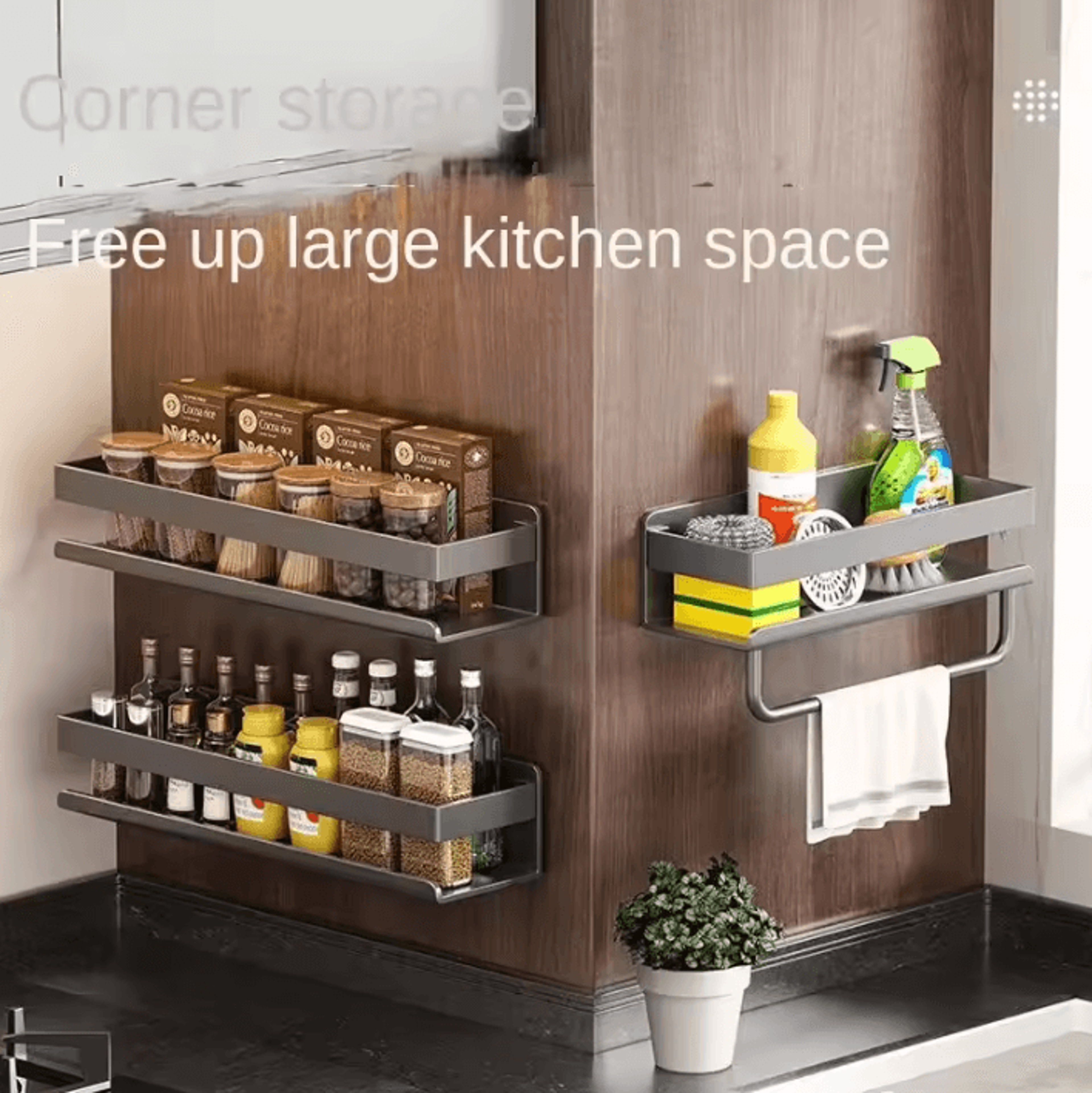 SlateRack WallMounted Spice Organizer  Multifunction Seasoning Storage Shelf 2