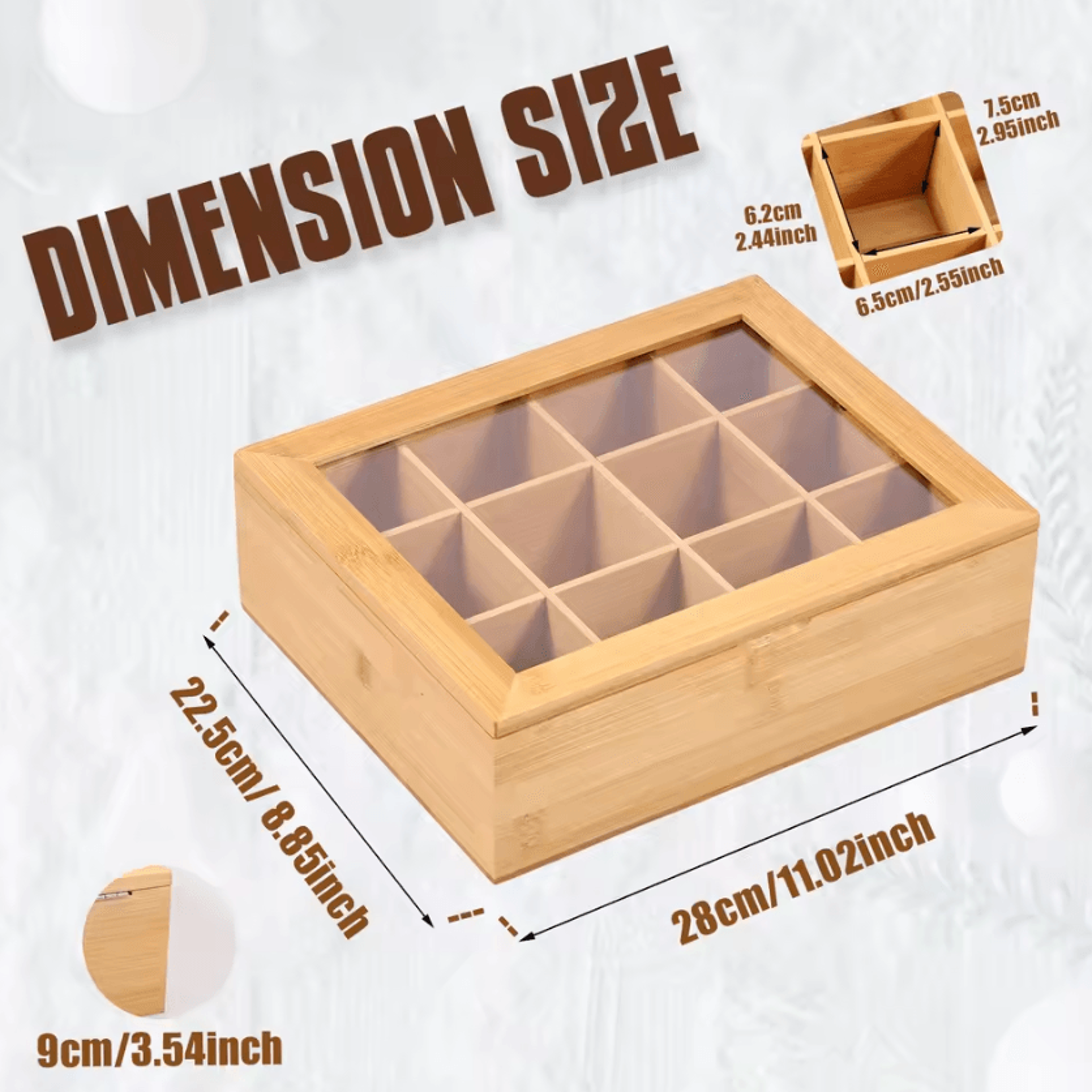 BambooLeaf Tea Bag Organizer Storage Box 5