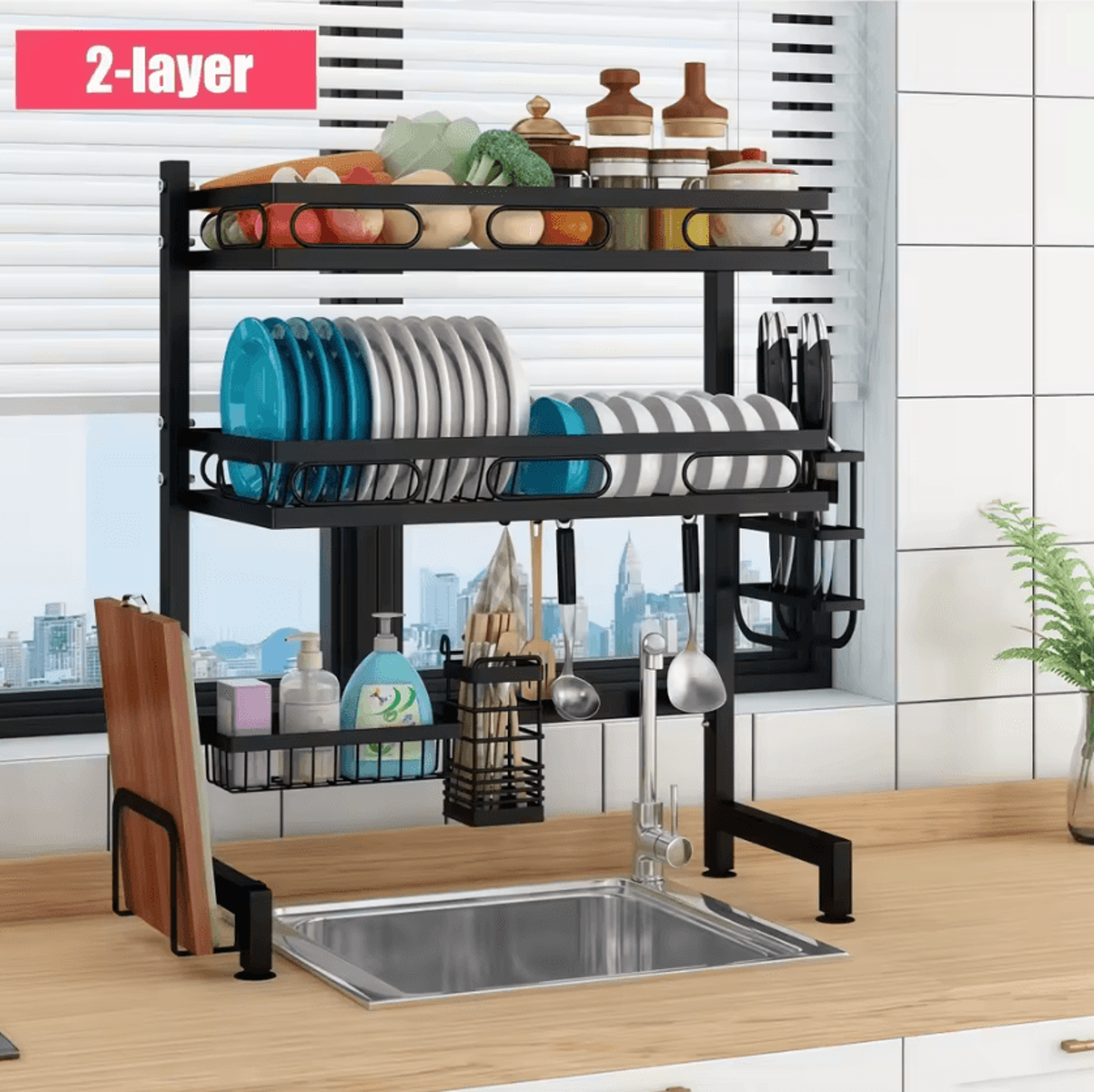 aquaspan over-the-sink dish drying rack