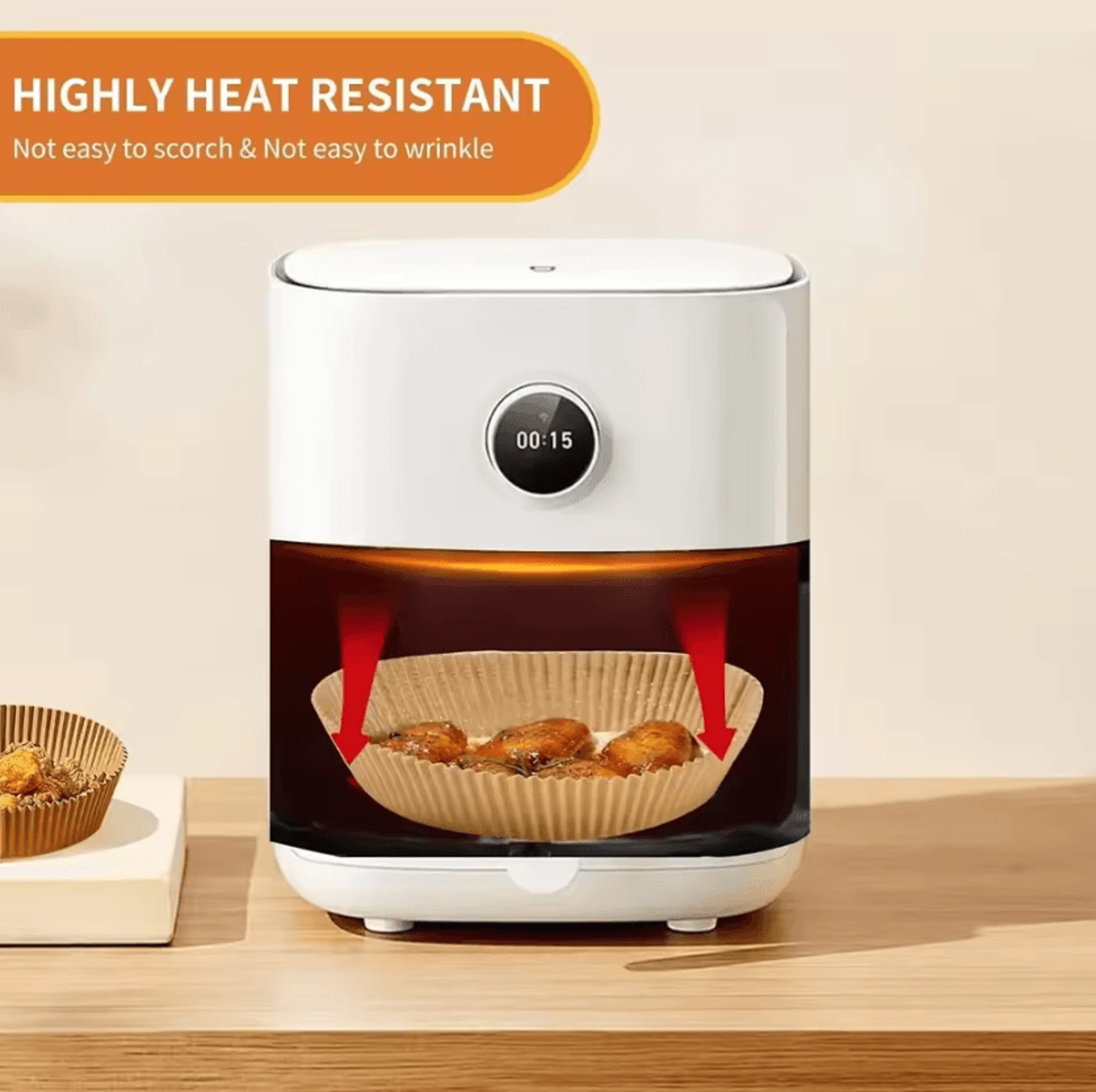 Round Disposable Air Fryer Paper Liners Non Stick Baking Parchment For Air Fryers 1