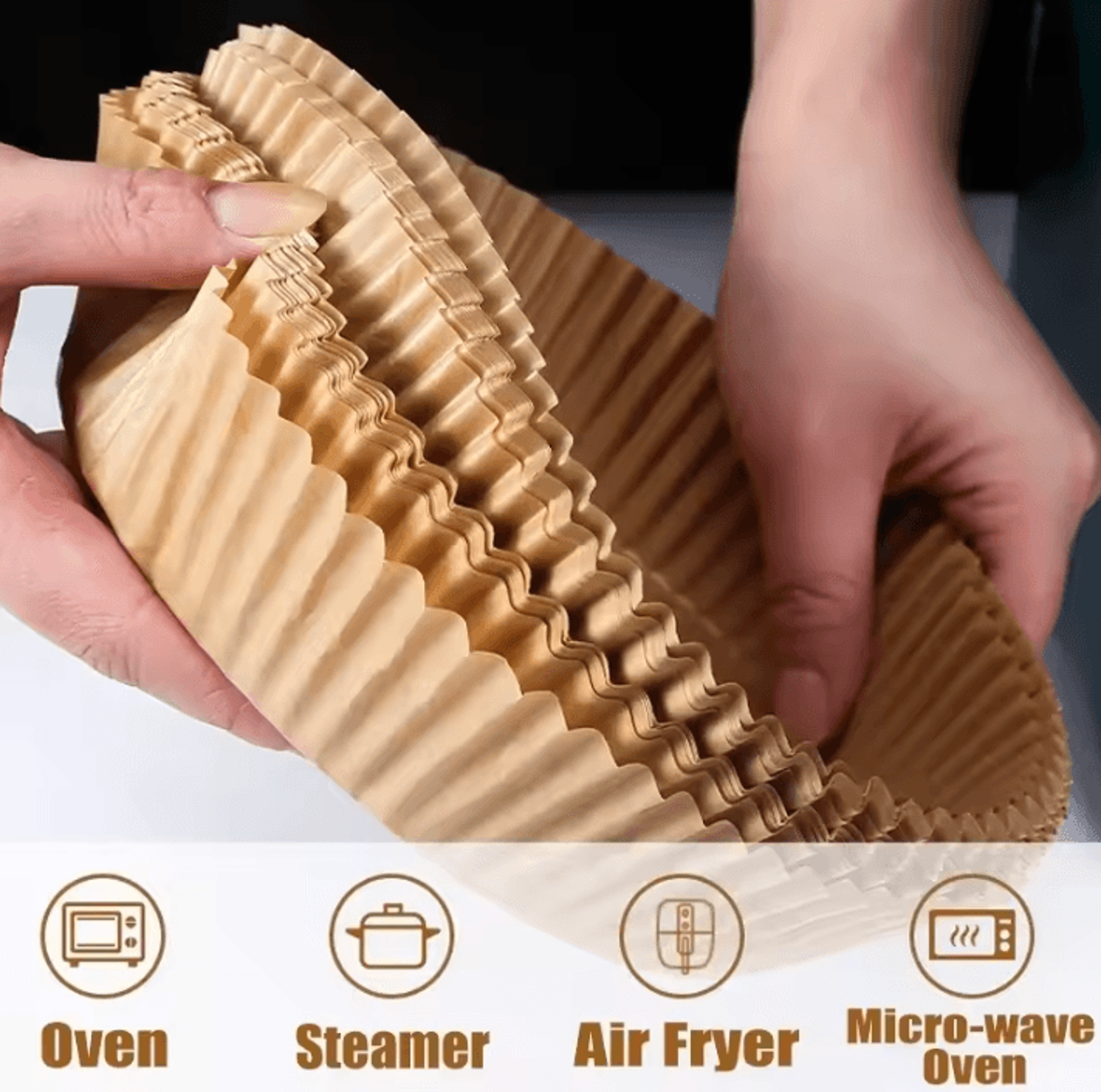 Round Disposable Air Fryer Paper Liners Non Stick Baking Parchment For Air Fryers 2