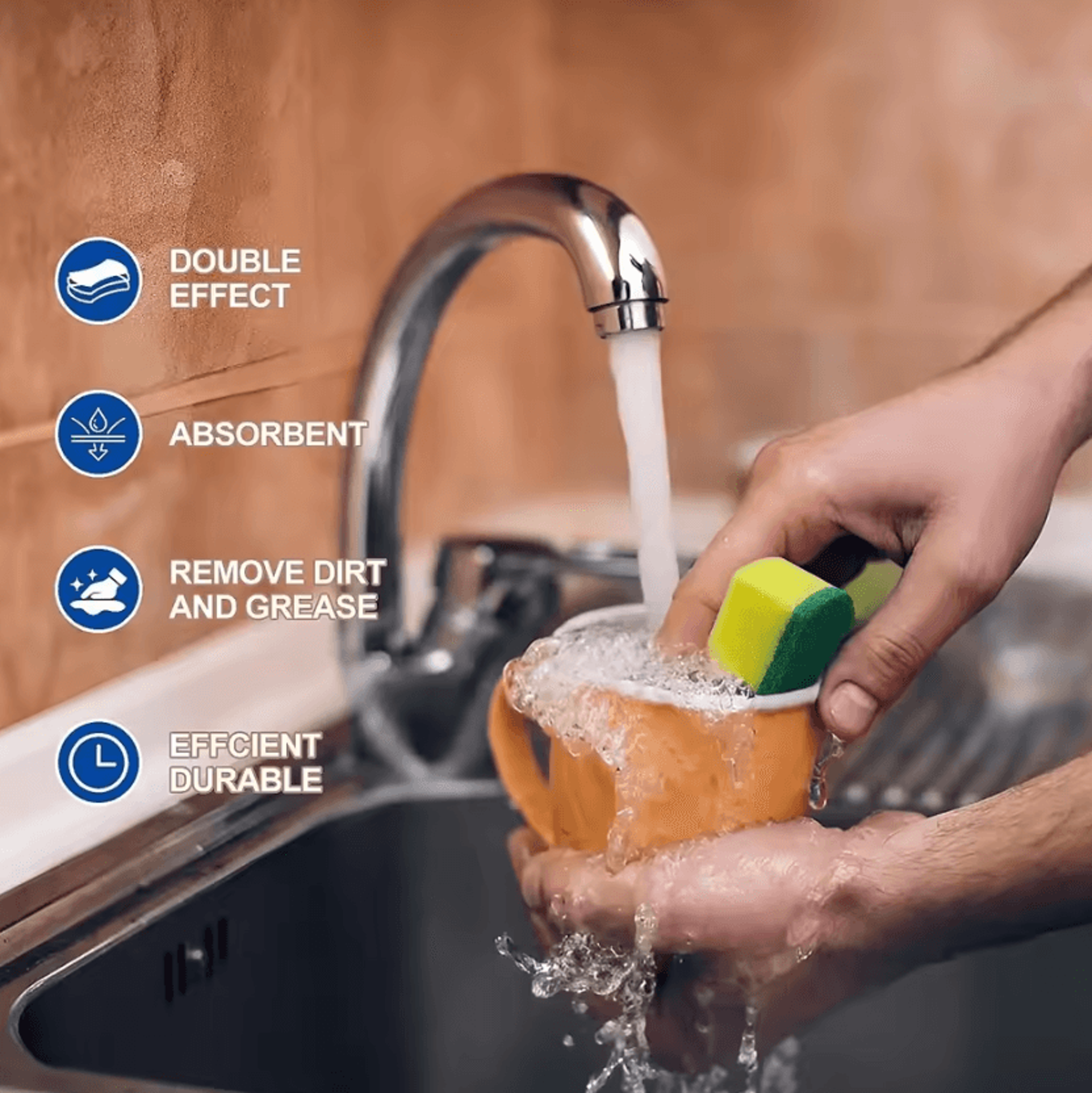 Soft Dishwashing Sponge Scouring Pads For Kitchen Cleaning And Non Scratch Scrubbing 2